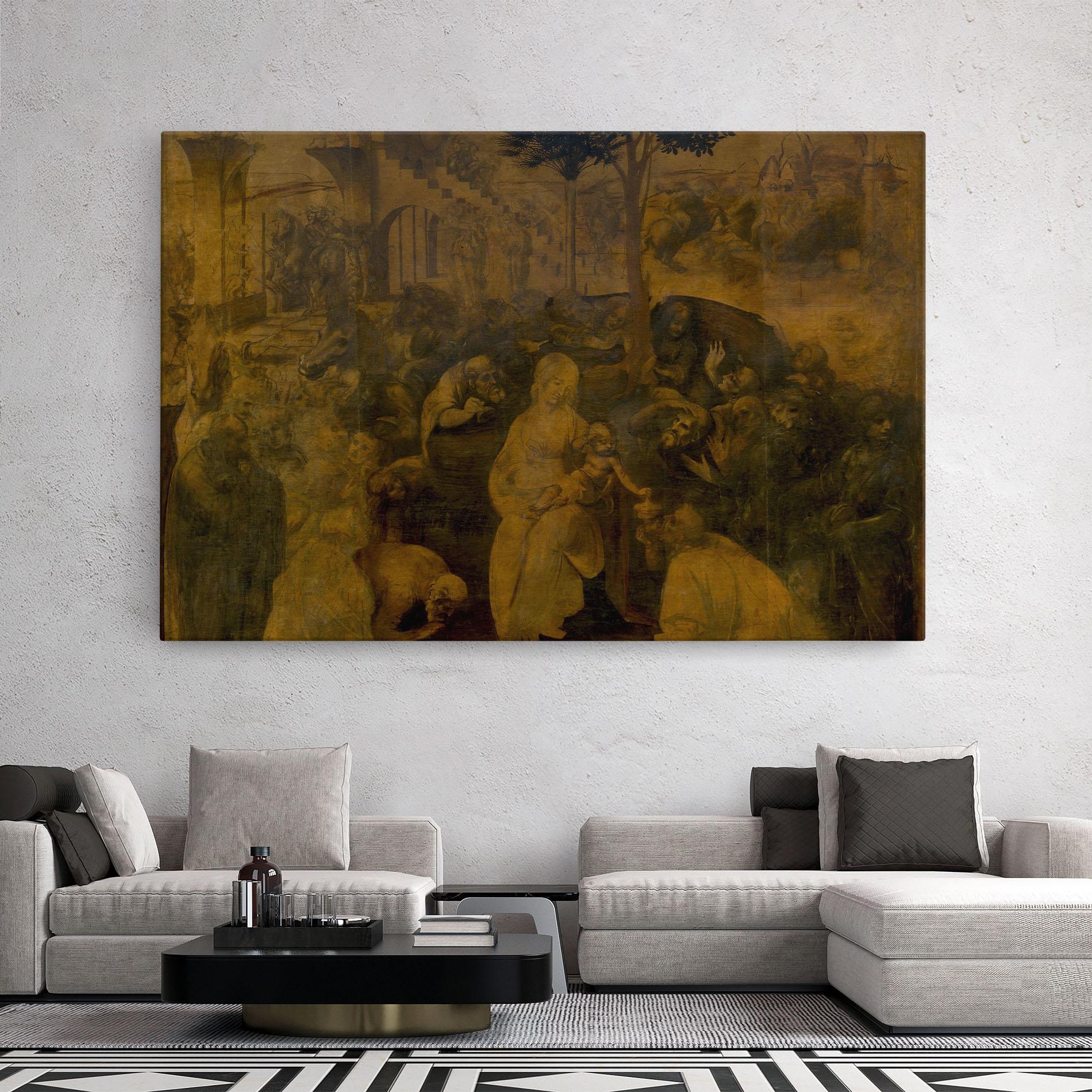 Leinwandbild Leonardo Da Vinci Adorazione Dei Magi mockup 2