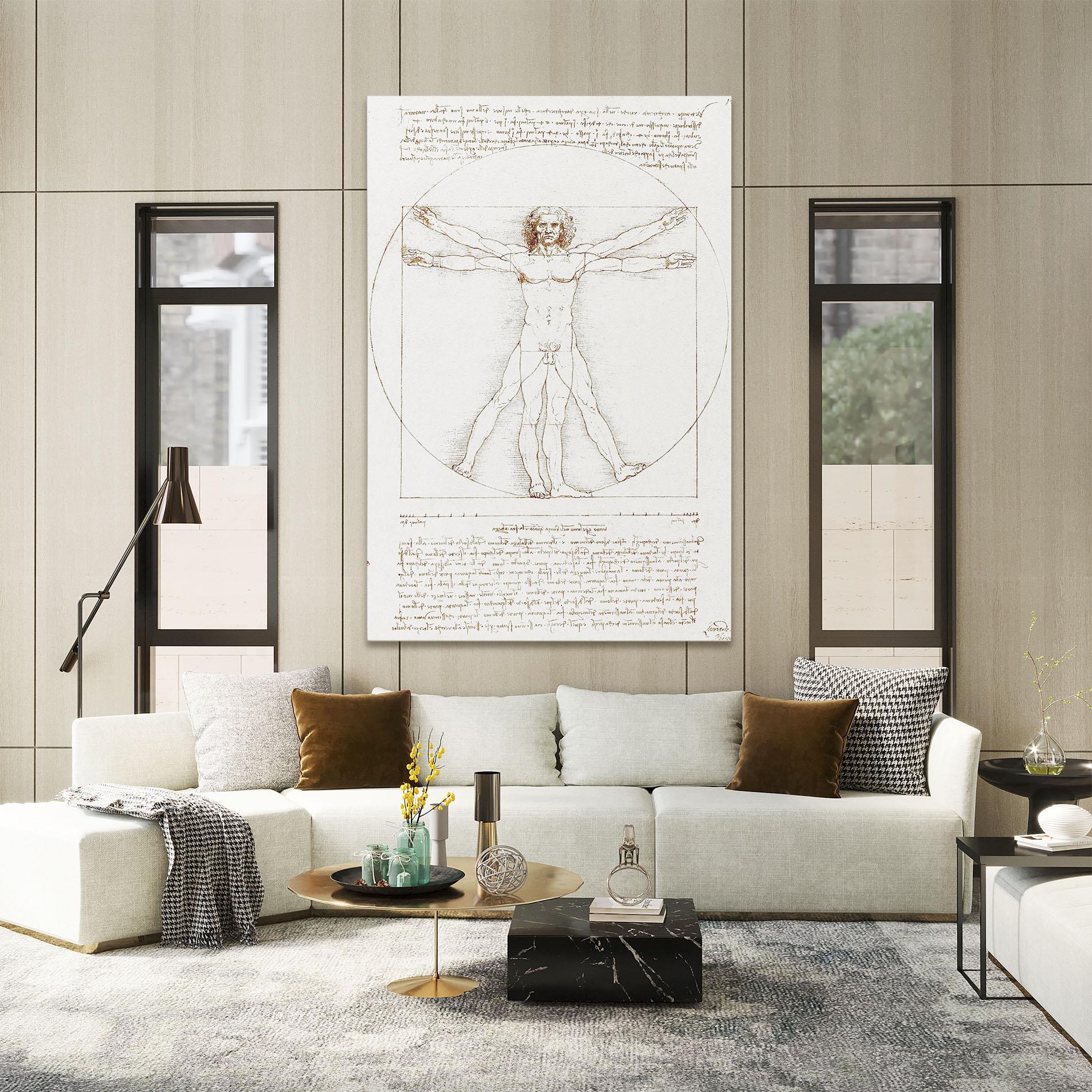 Leinwandbild Leonardo Da Vinci's Vitruvian Man mockup 2