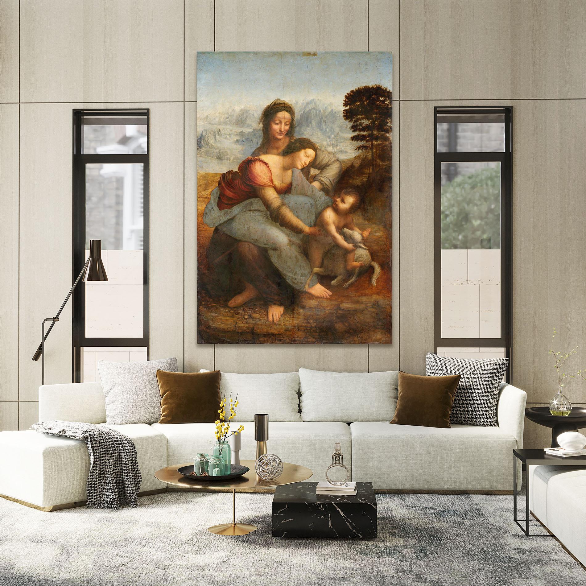 Leinwandbild Leonardo Da Vinci Virgin And Child With St Anne mockup 2
