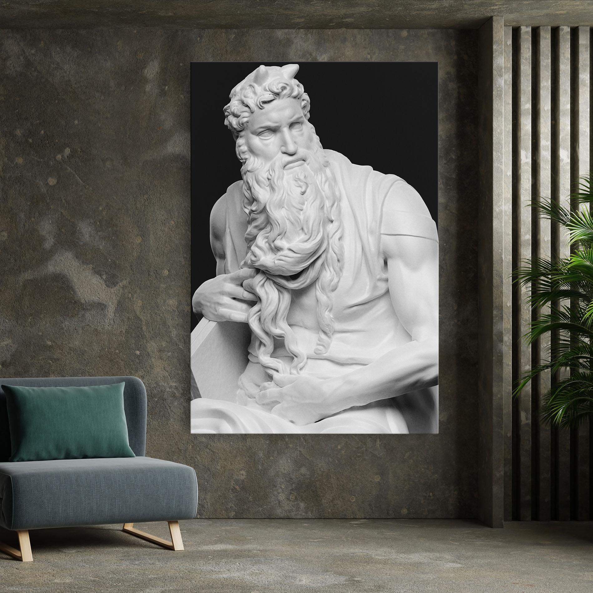 Leinwandbild Moses Statue mockup 7