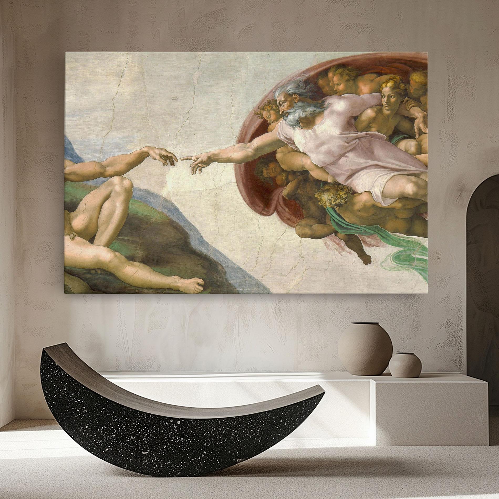 Leinwandbild The Creation Of Adam mockup 8