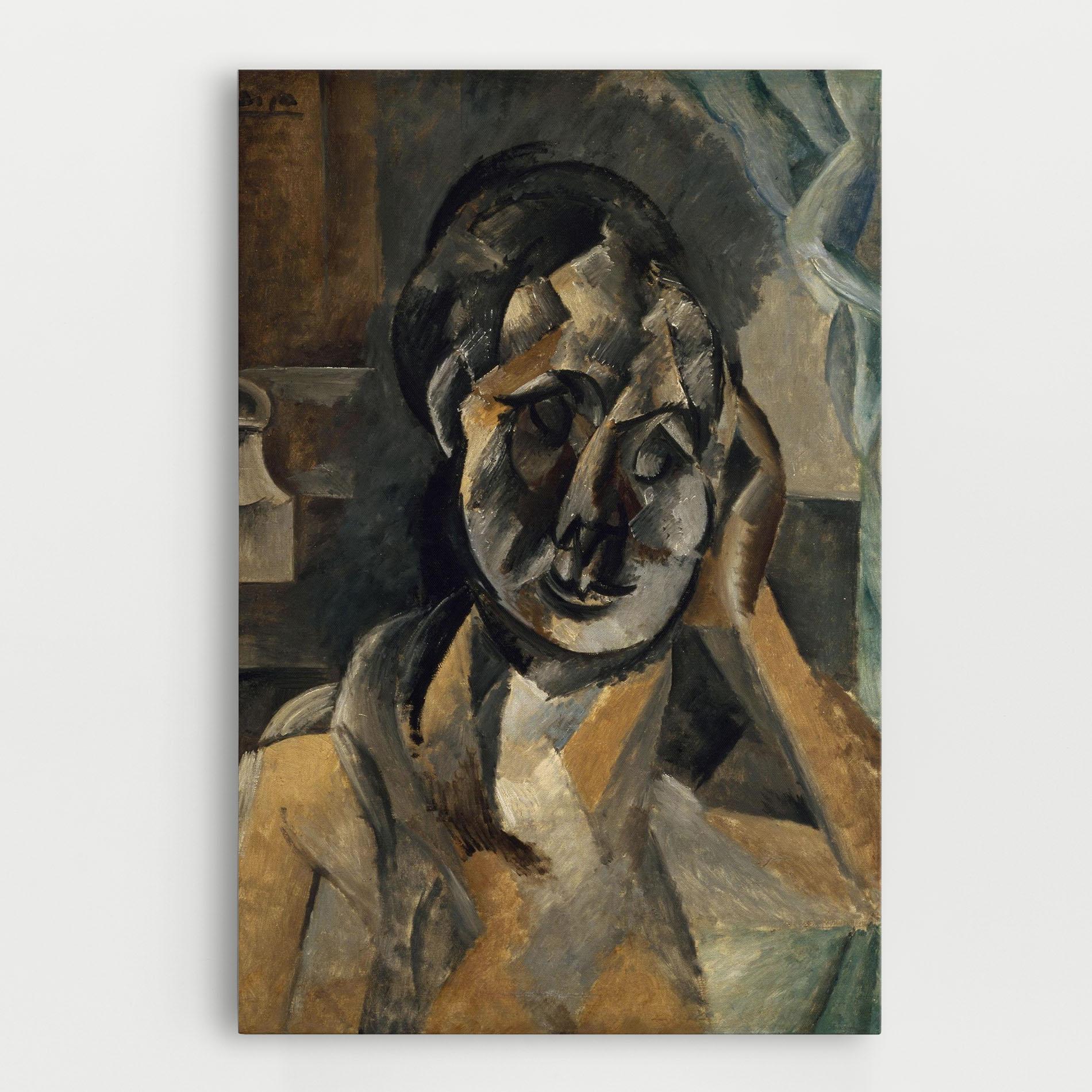 Leinwandbild Woman With Mustard mockup 0