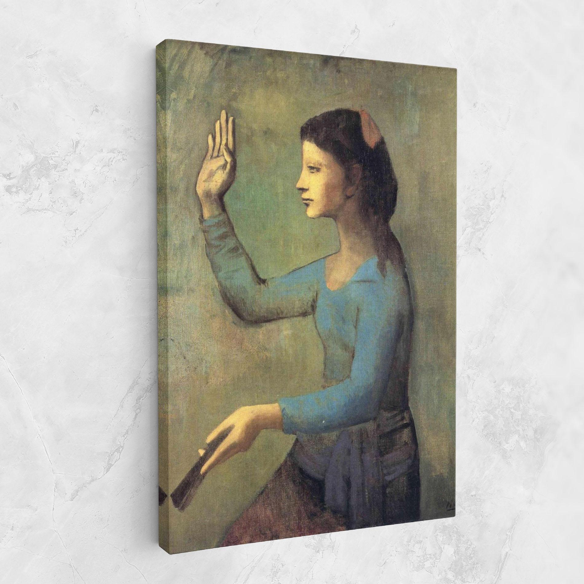 Leinwandbild Lady With A Fan mockup 1