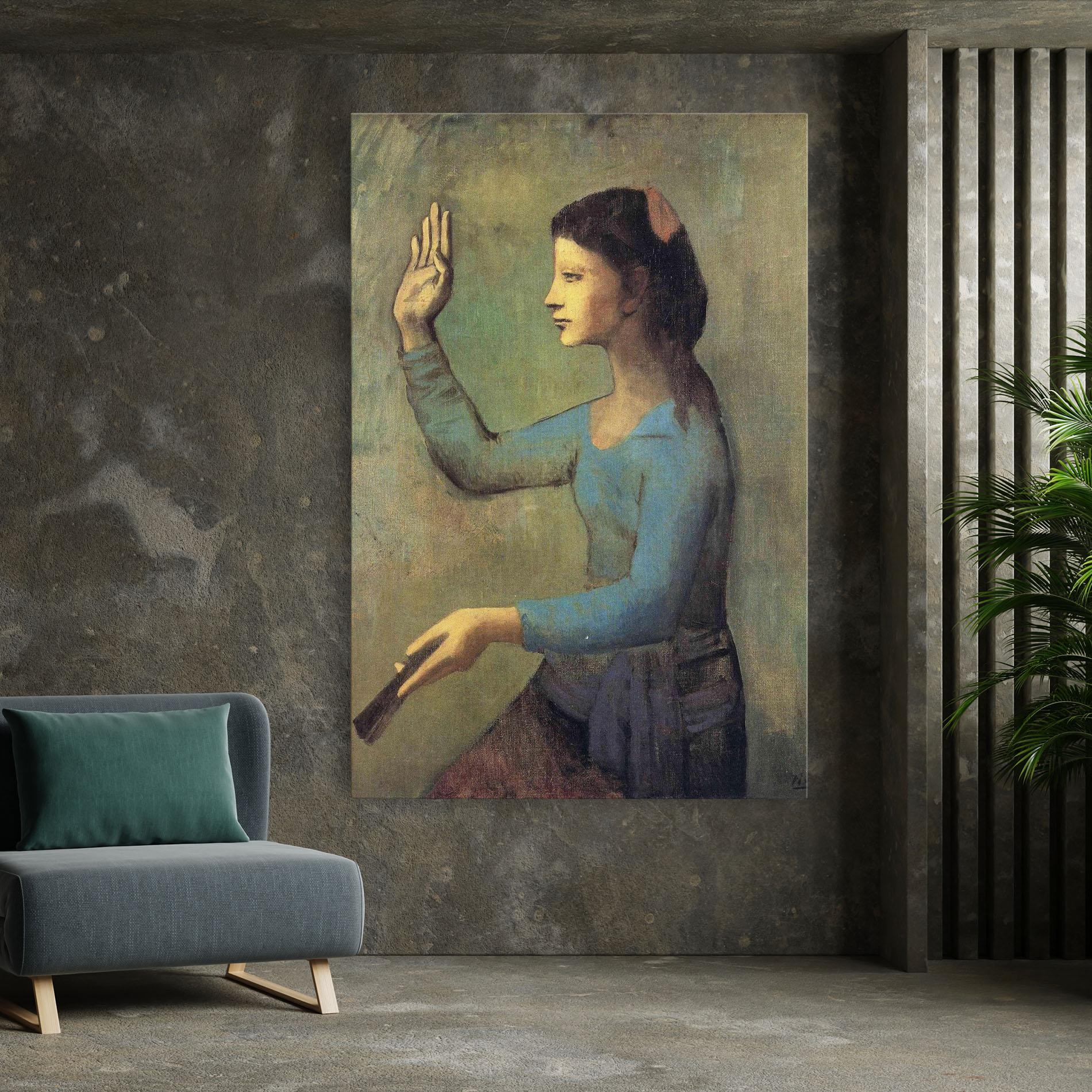 Leinwandbild Lady With A Fan mockup 7