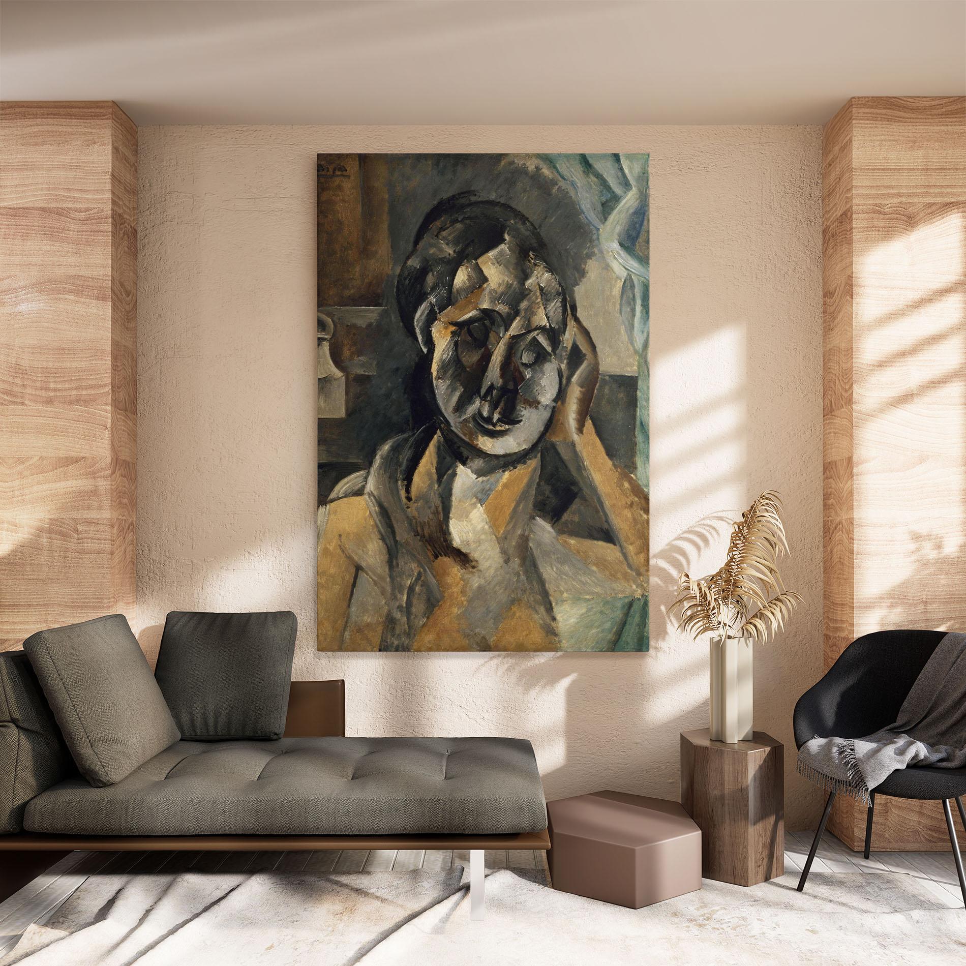 Leinwandbild Woman With Mustard mockup 8