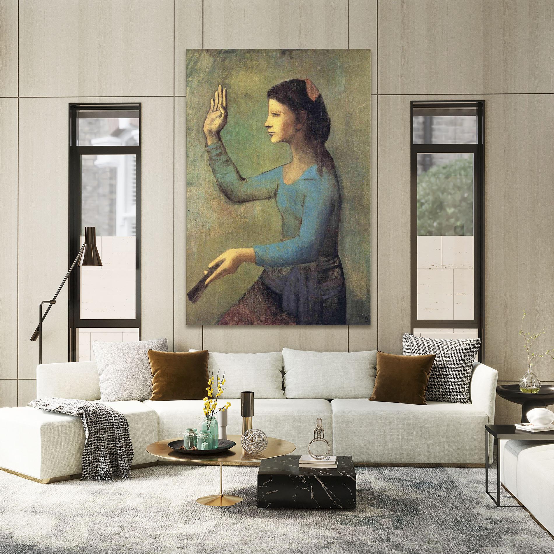 Leinwandbild Lady With A Fan mockup 2