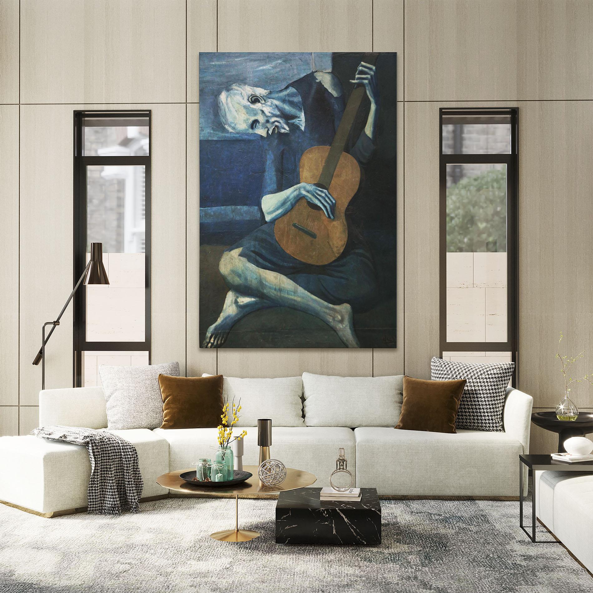 Leinwandbild Old Guitarist mockup 2