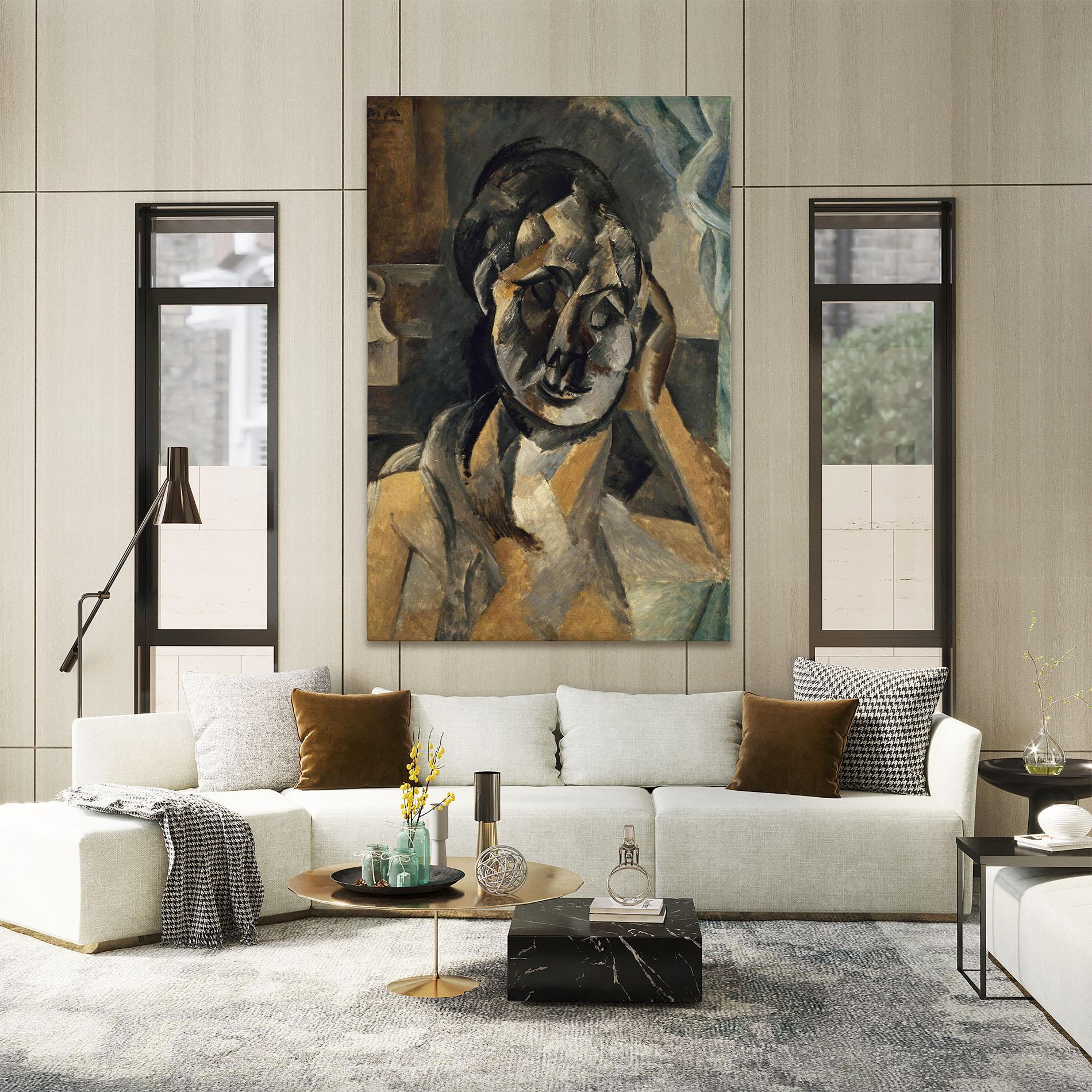 Leinwandbild Woman With Mustard mockup 2