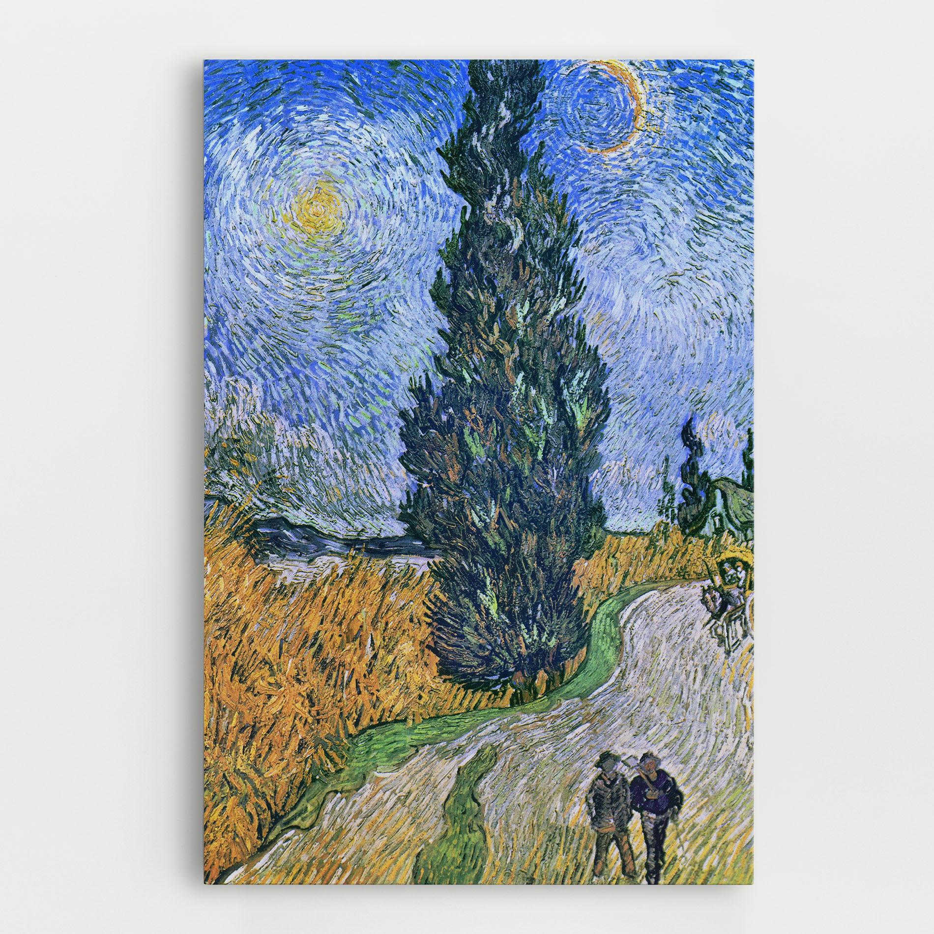 Leinwandbild Road With Cypress mockup 0