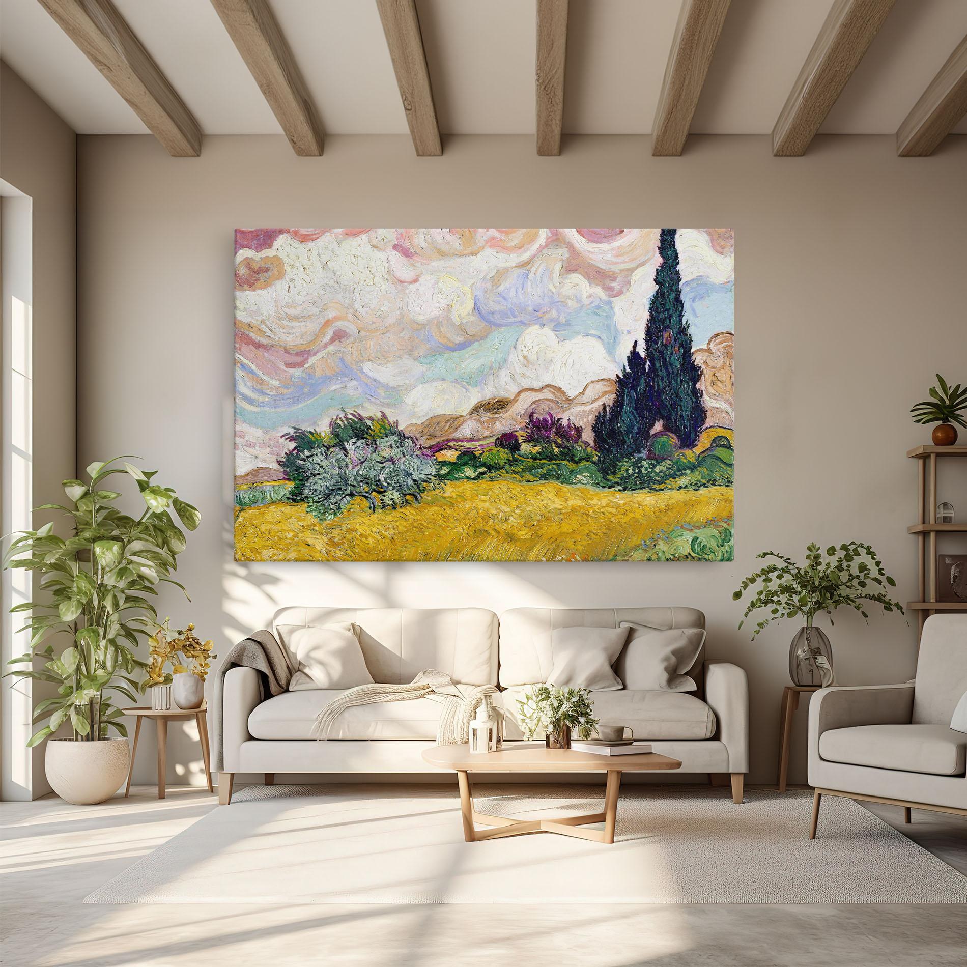 Leinwandbild Pastel Wheat Field mockup 6