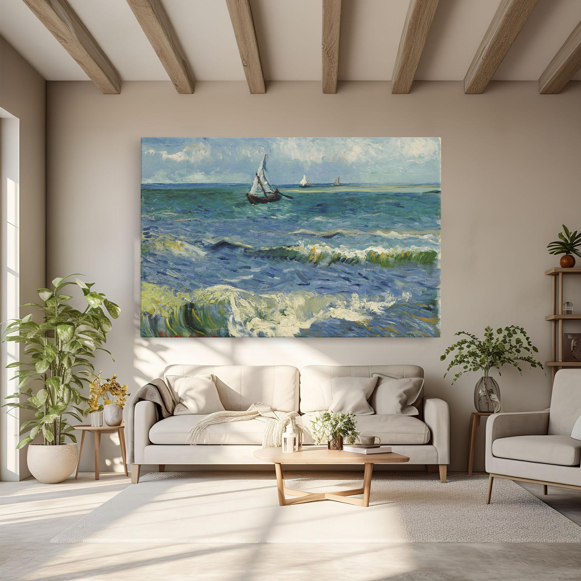 Leinwandbild Zeegezicht Saintes Maries mockup 6