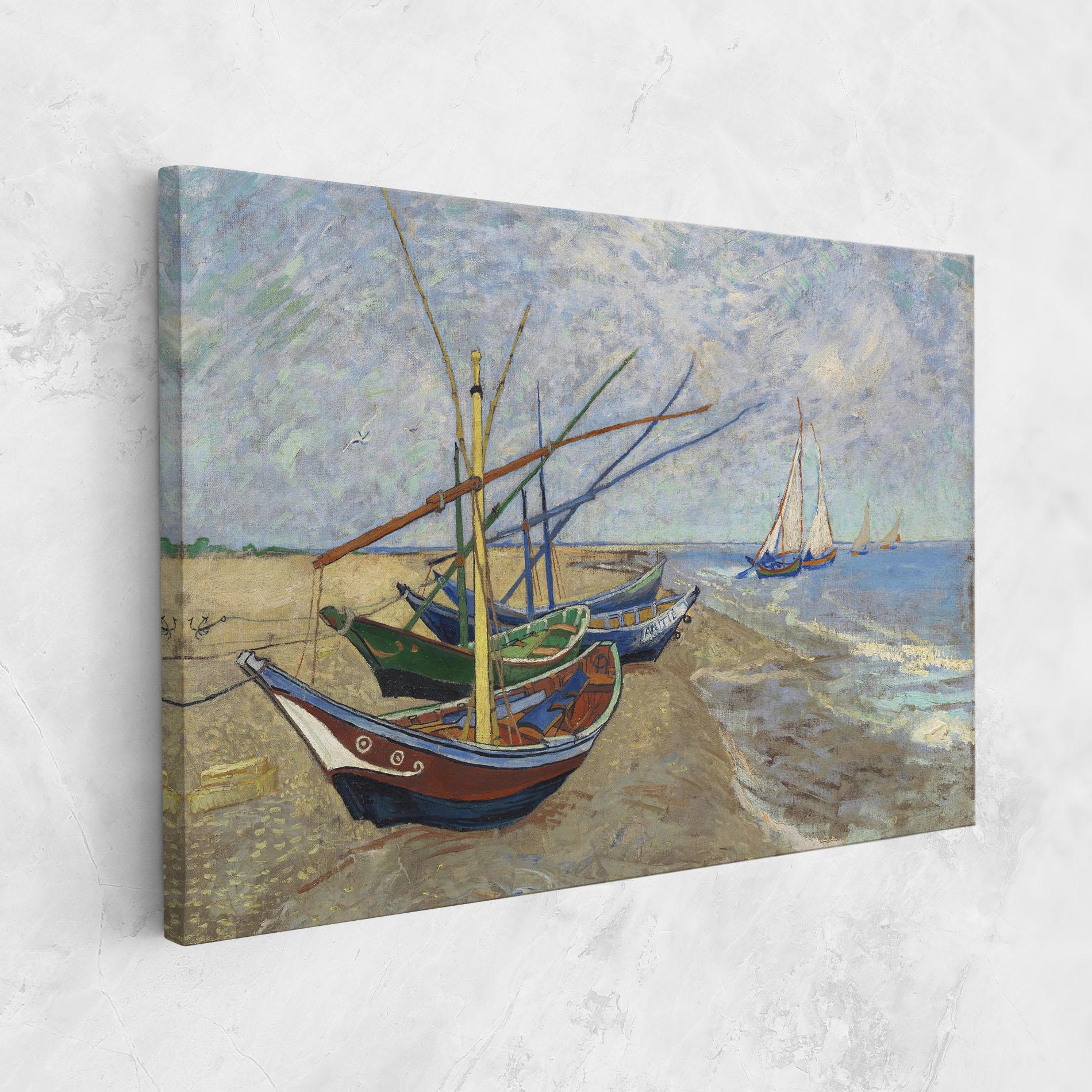 Leinwandbild Boats Beach mockup 1