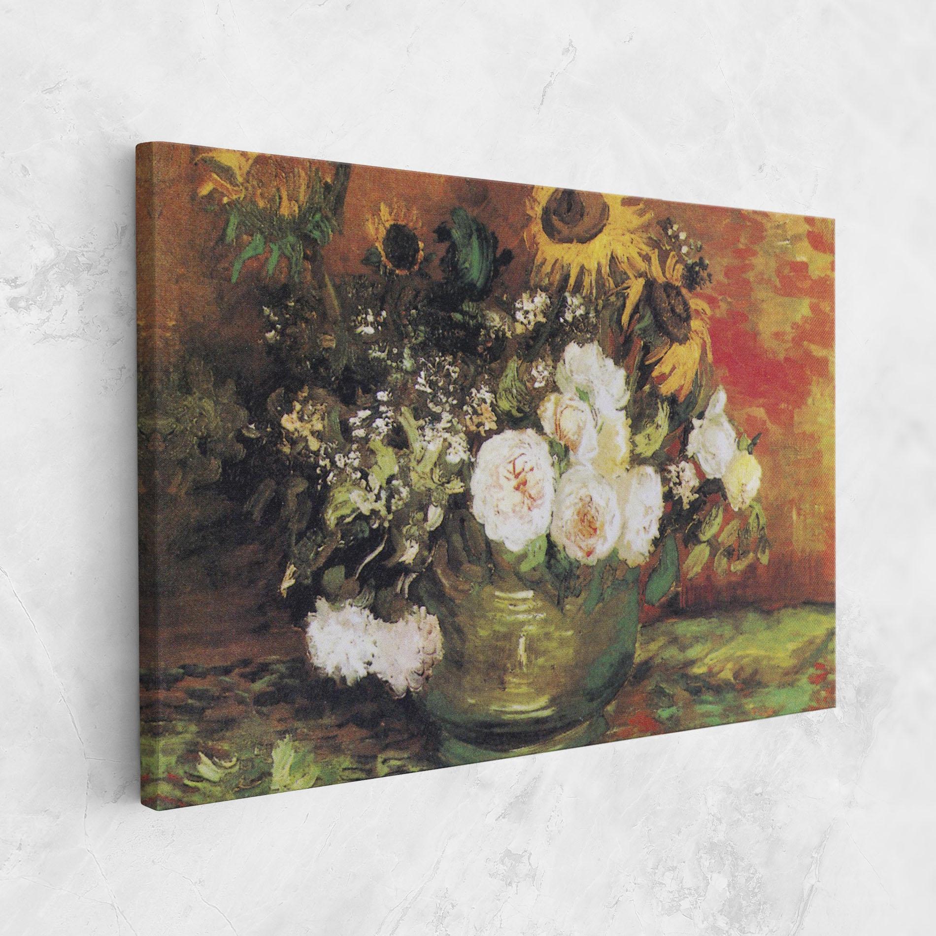 Leinwandbild Bowl With Sunflowers mockup 1