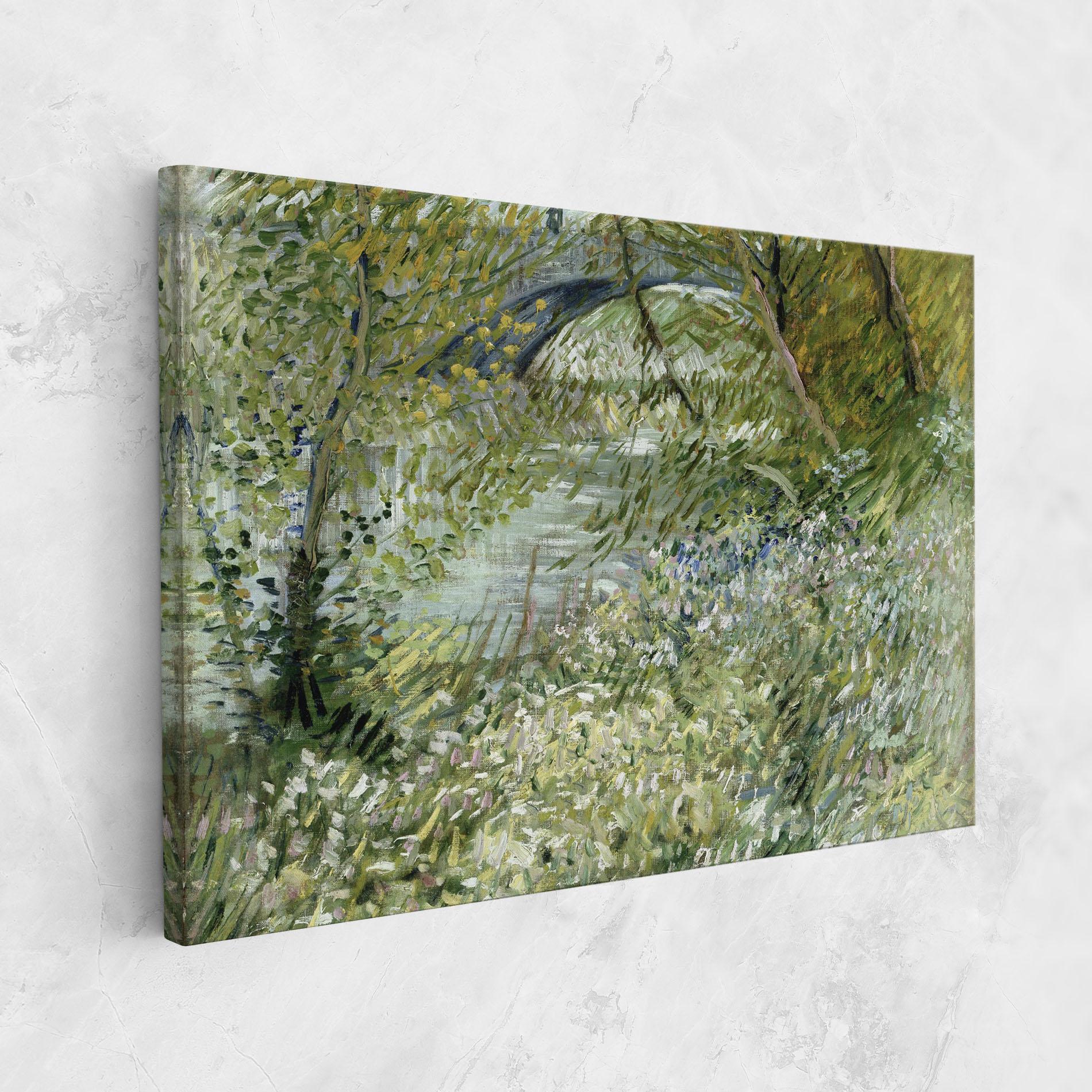 Leinwandbild River Bank Springtime mockup 1