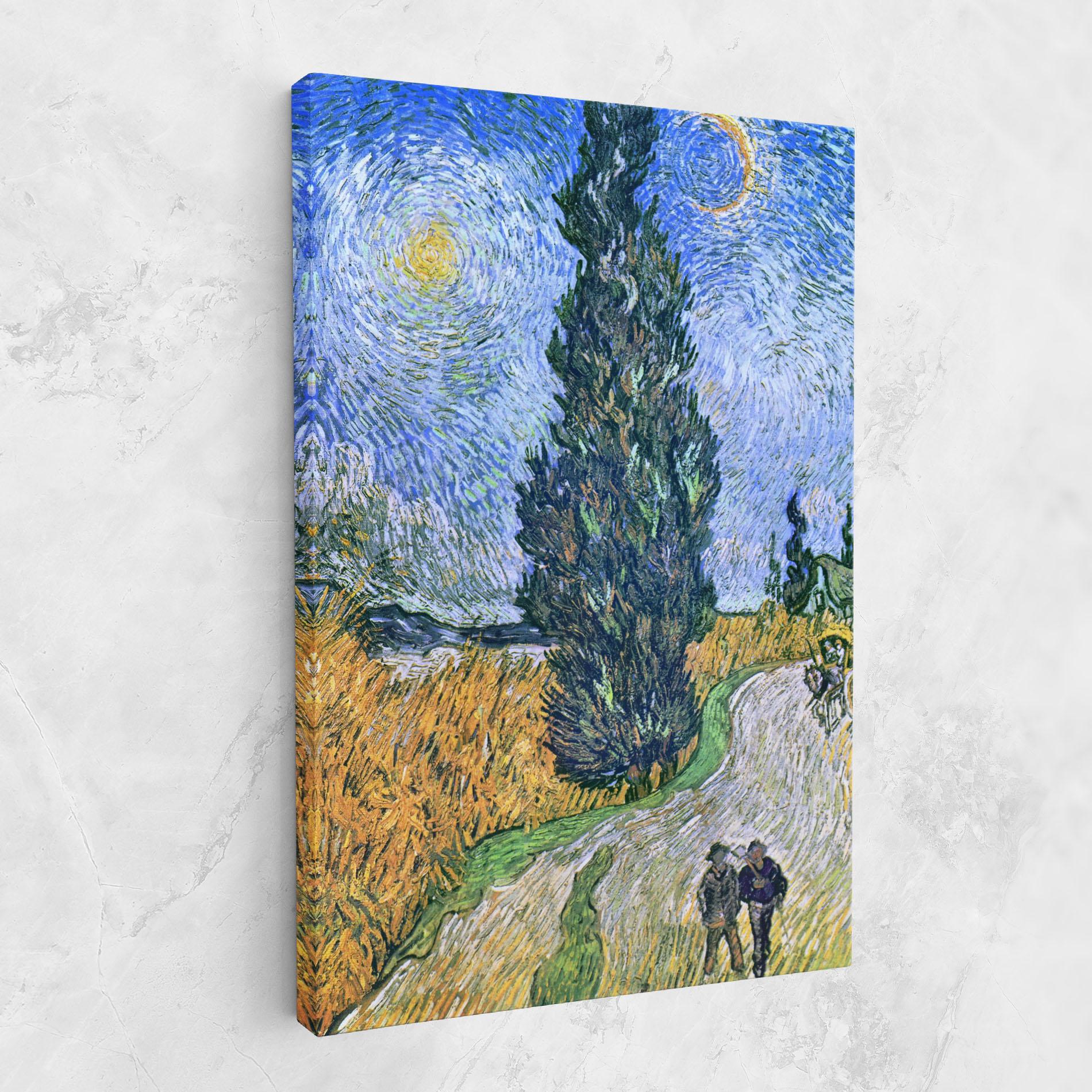 Leinwandbild Road With Cypress mockup 1