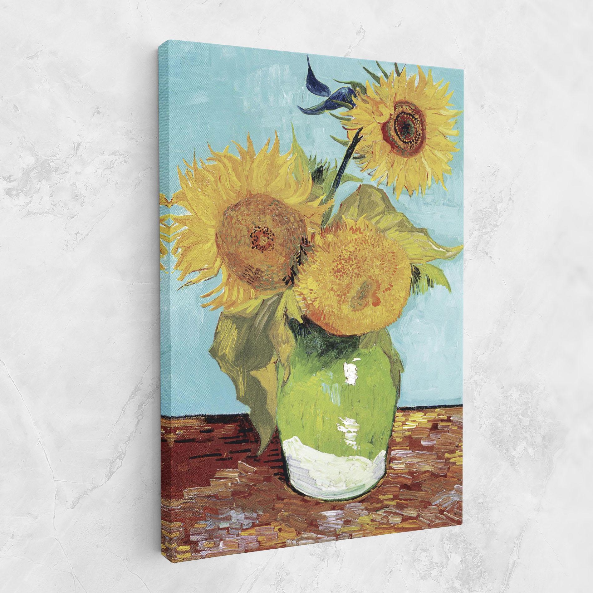 Leinwandbild Three Sunflowers mockup 1