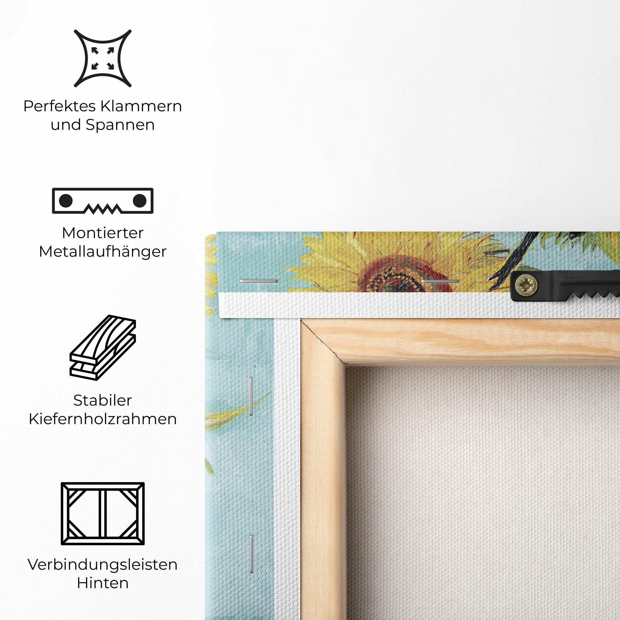 Leinwandbild Three Sunflowers mockup 5