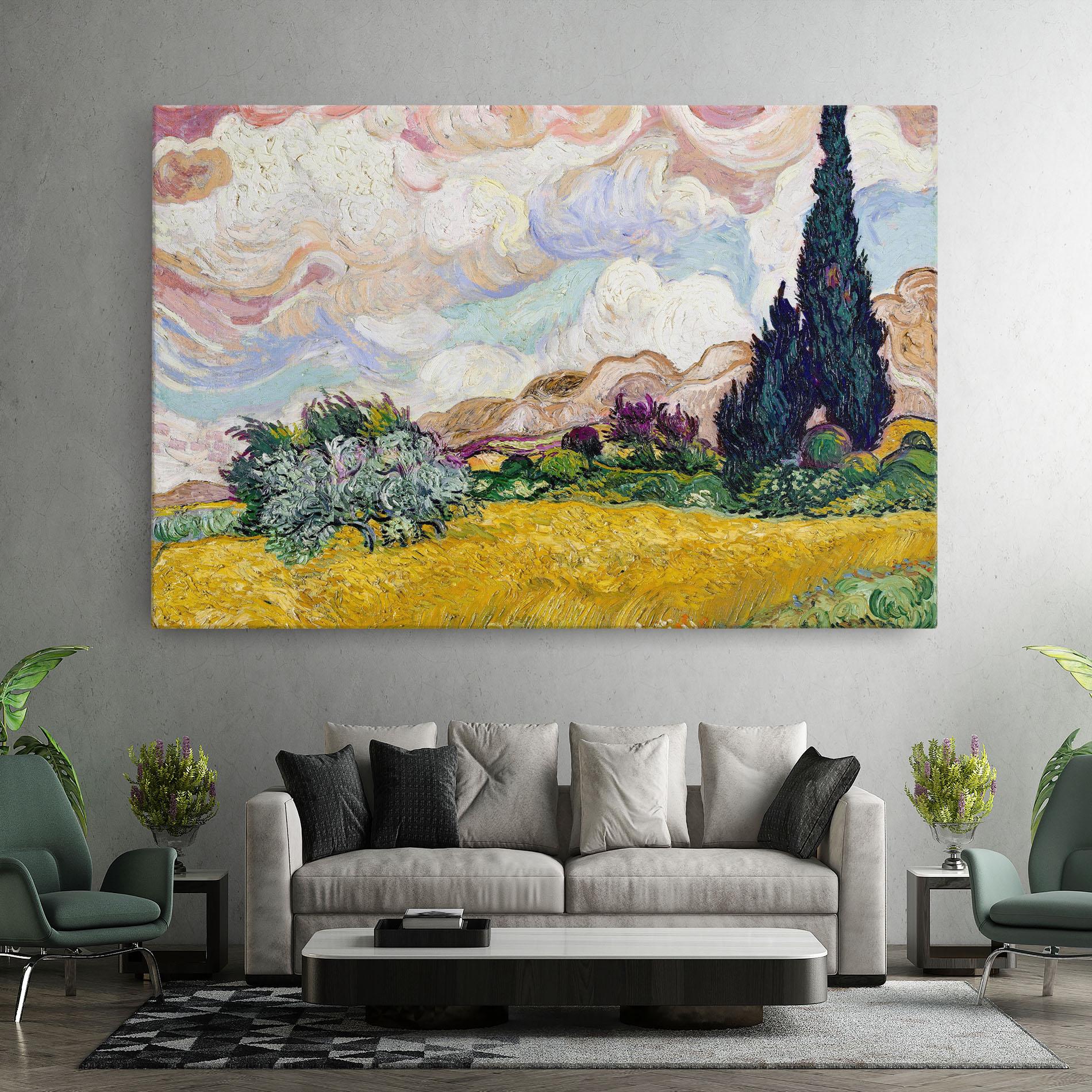 Leinwandbild Pastel Wheat Field mockup 7