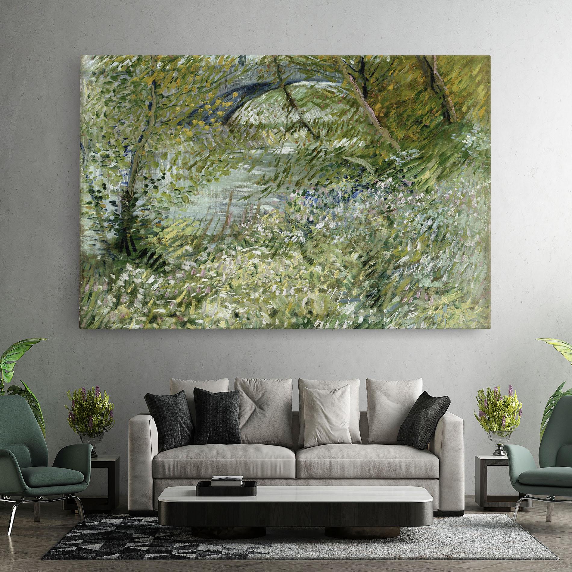 Leinwandbild River Bank Springtime mockup 7