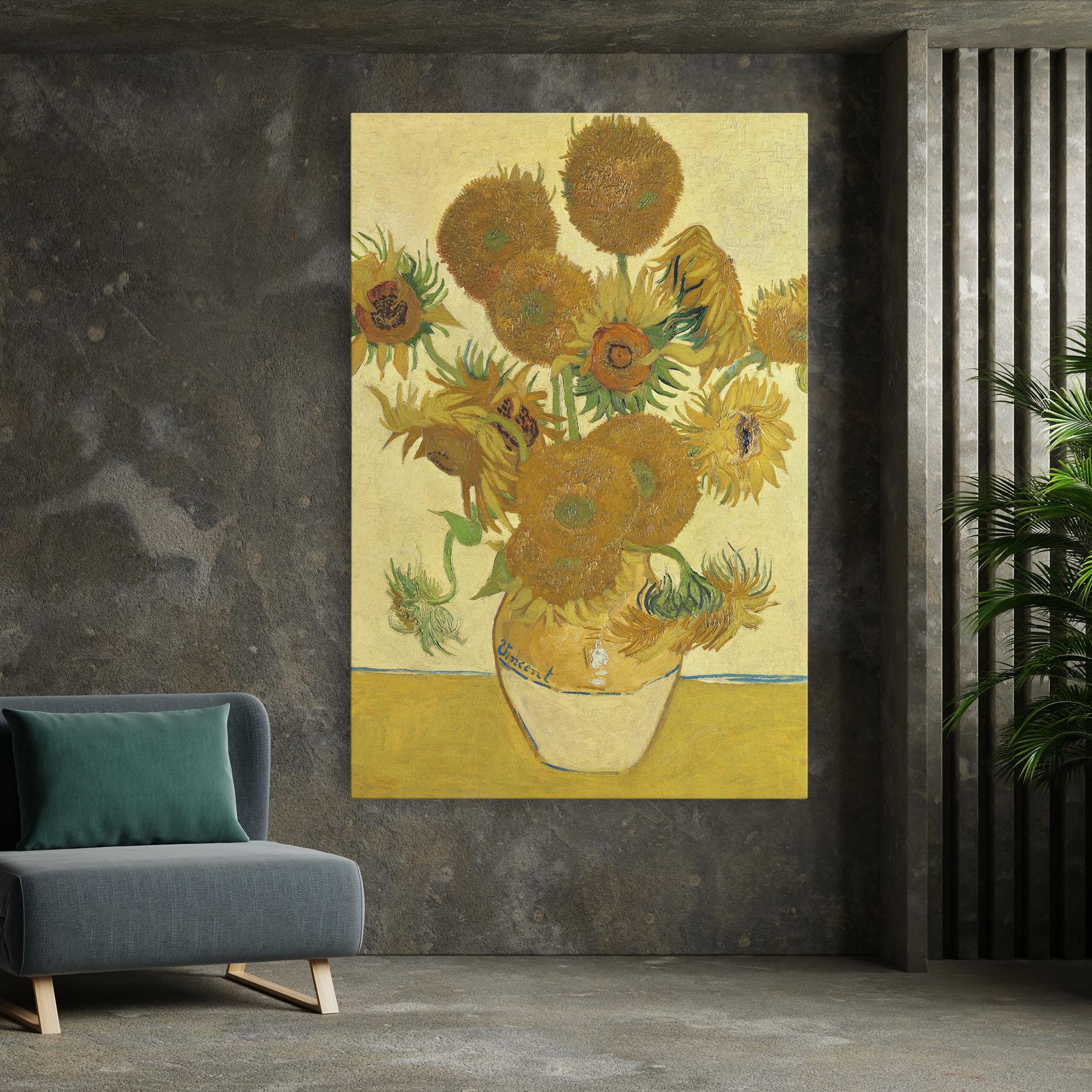 Leinwandbild Sunflowers Vase Art mockup 7