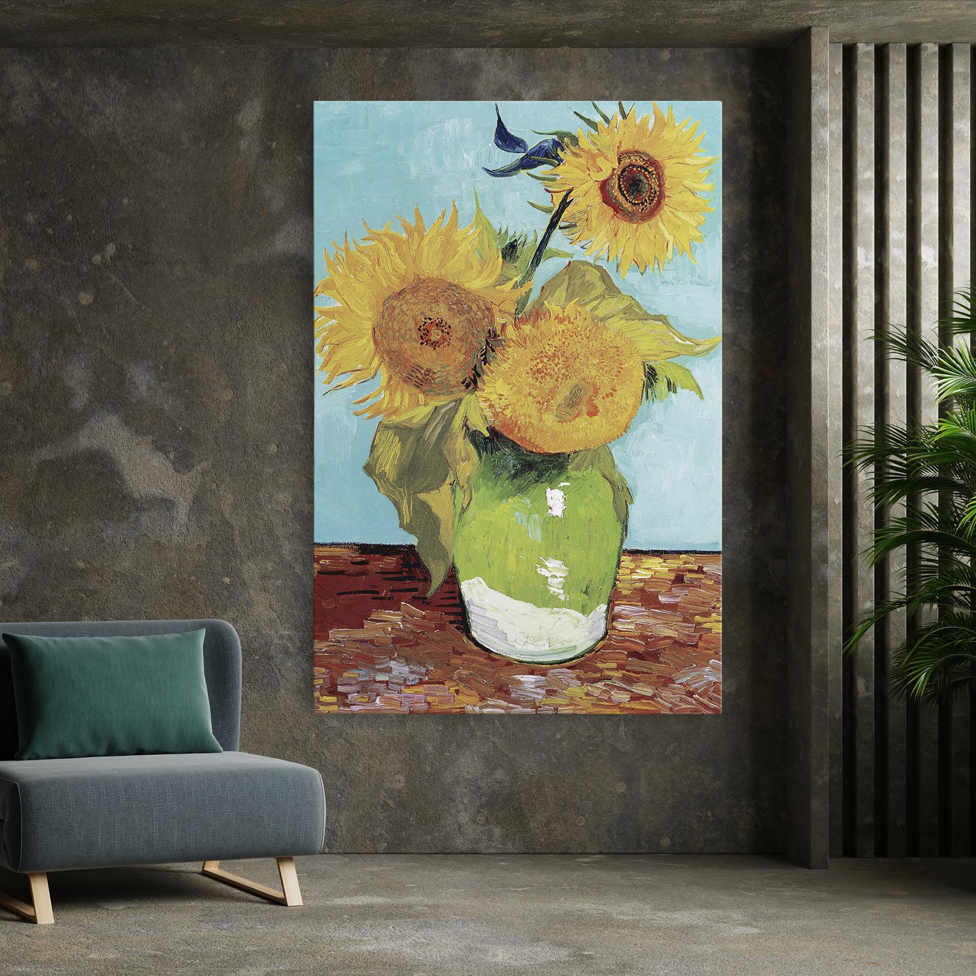 Leinwandbild Three Sunflowers mockup 7