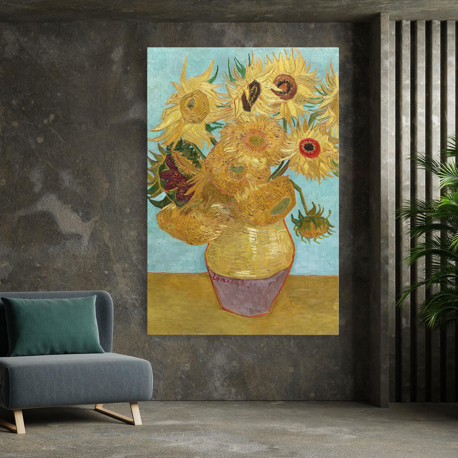 Leinwandbild Twelve Sunflowers mockup 7
