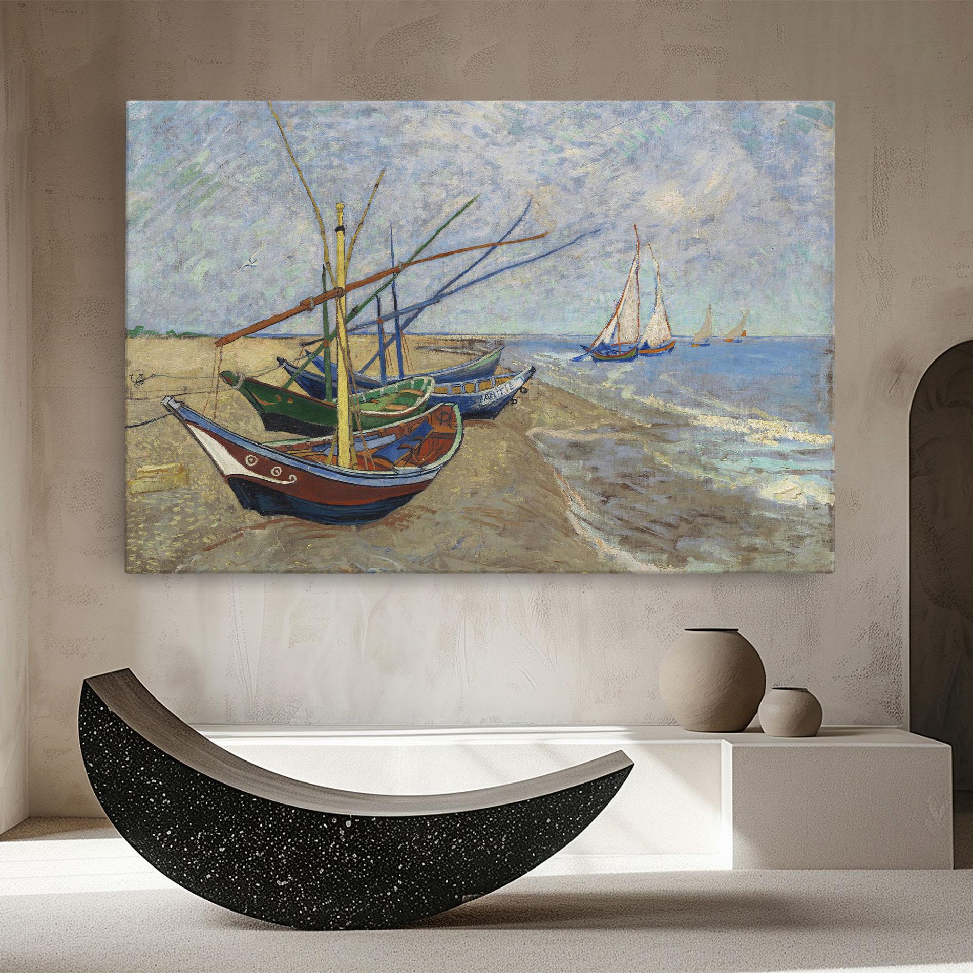 Leinwandbild Boats Beach mockup 8