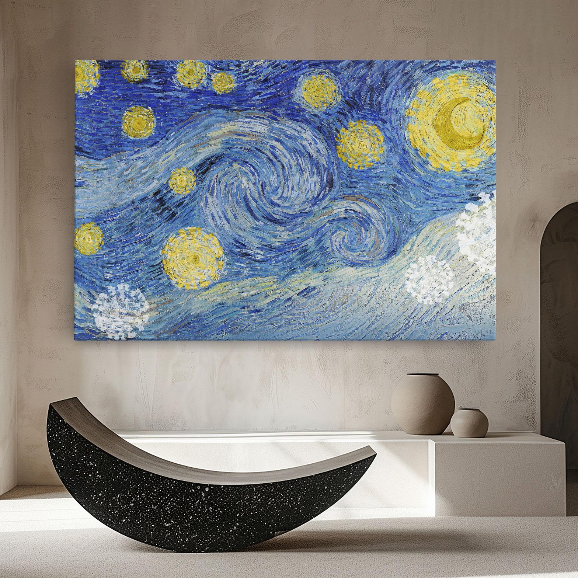 Leinwandbild Van Gogh Starry Night mockup 8