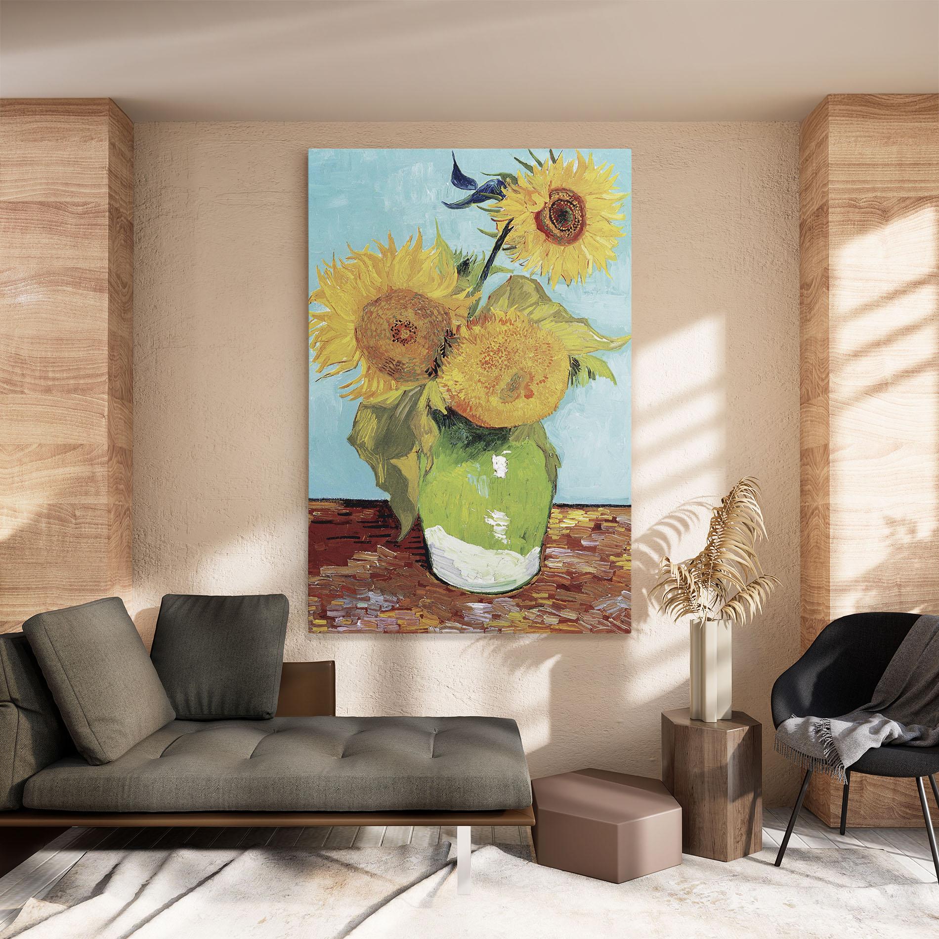 Leinwandbild Three Sunflowers mockup 8