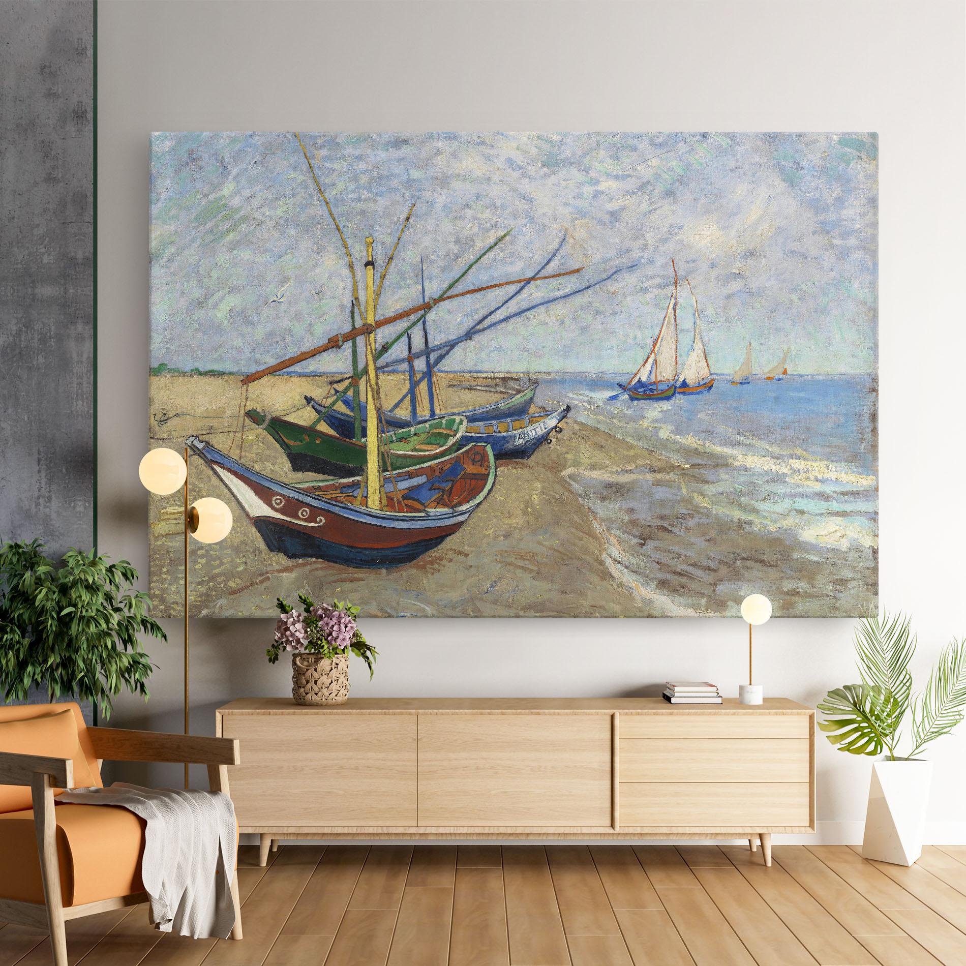 Leinwandbild Boats Beach mockup 9