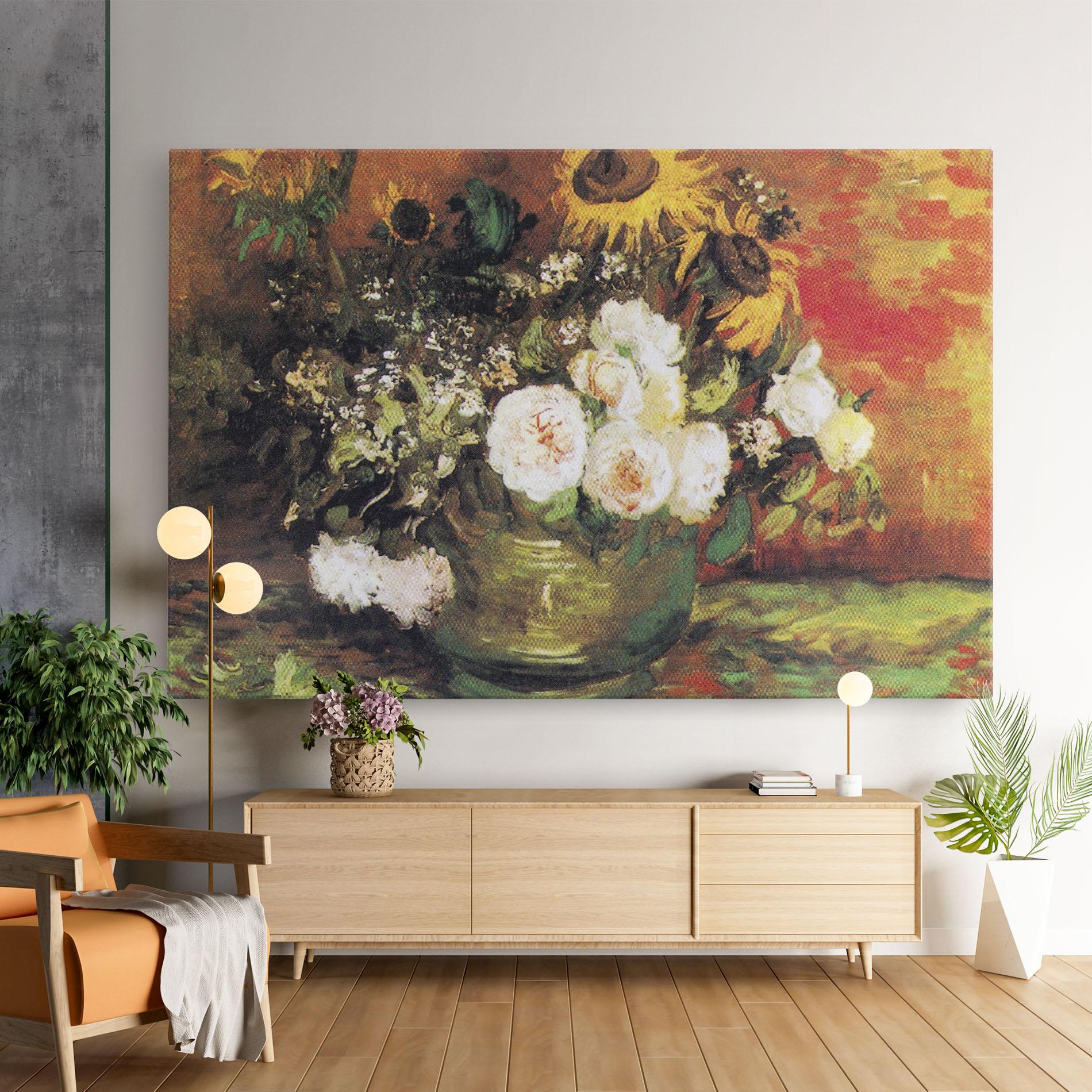 Leinwandbild Bowl With Sunflowers mockup 9