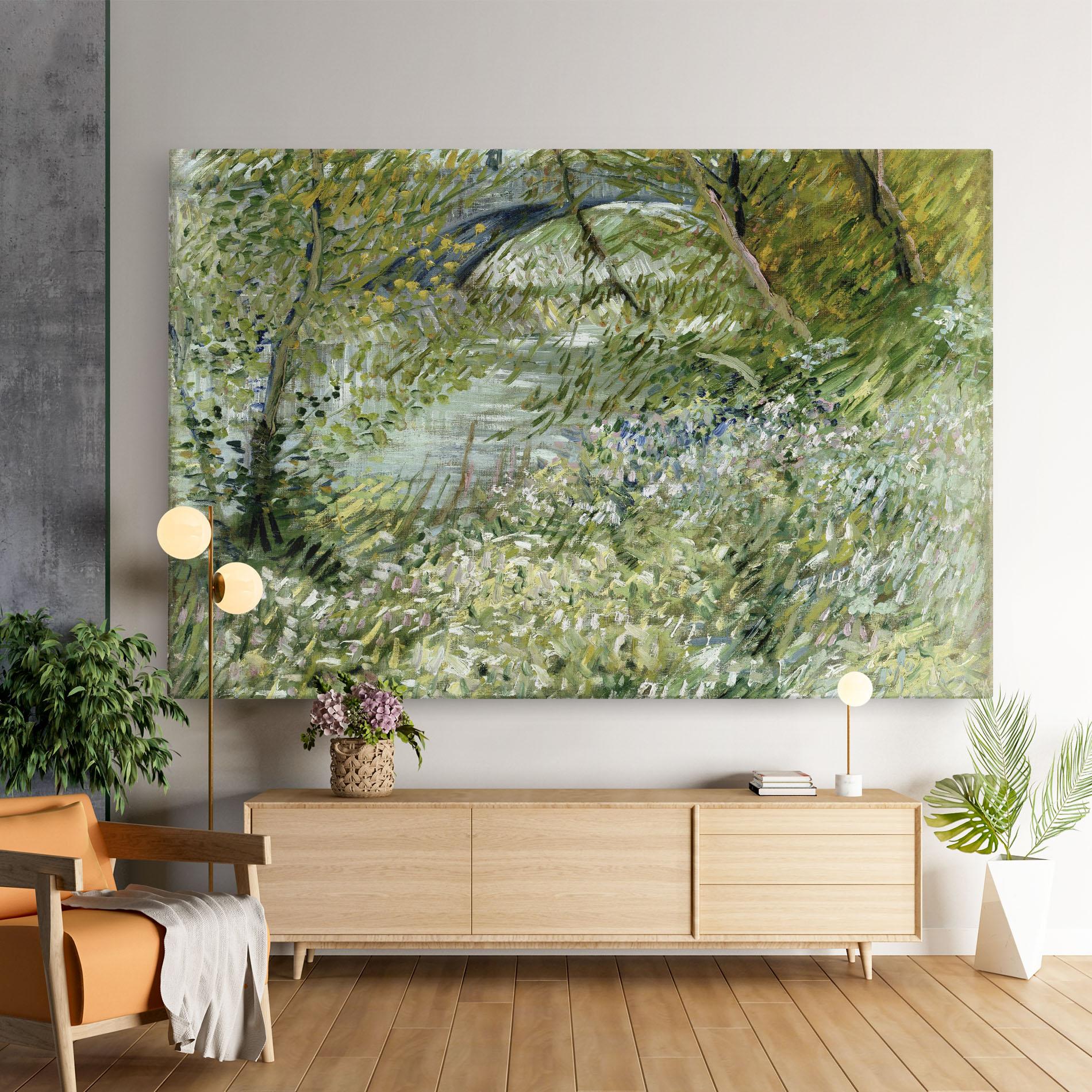 Leinwandbild River Bank Springtime mockup 9