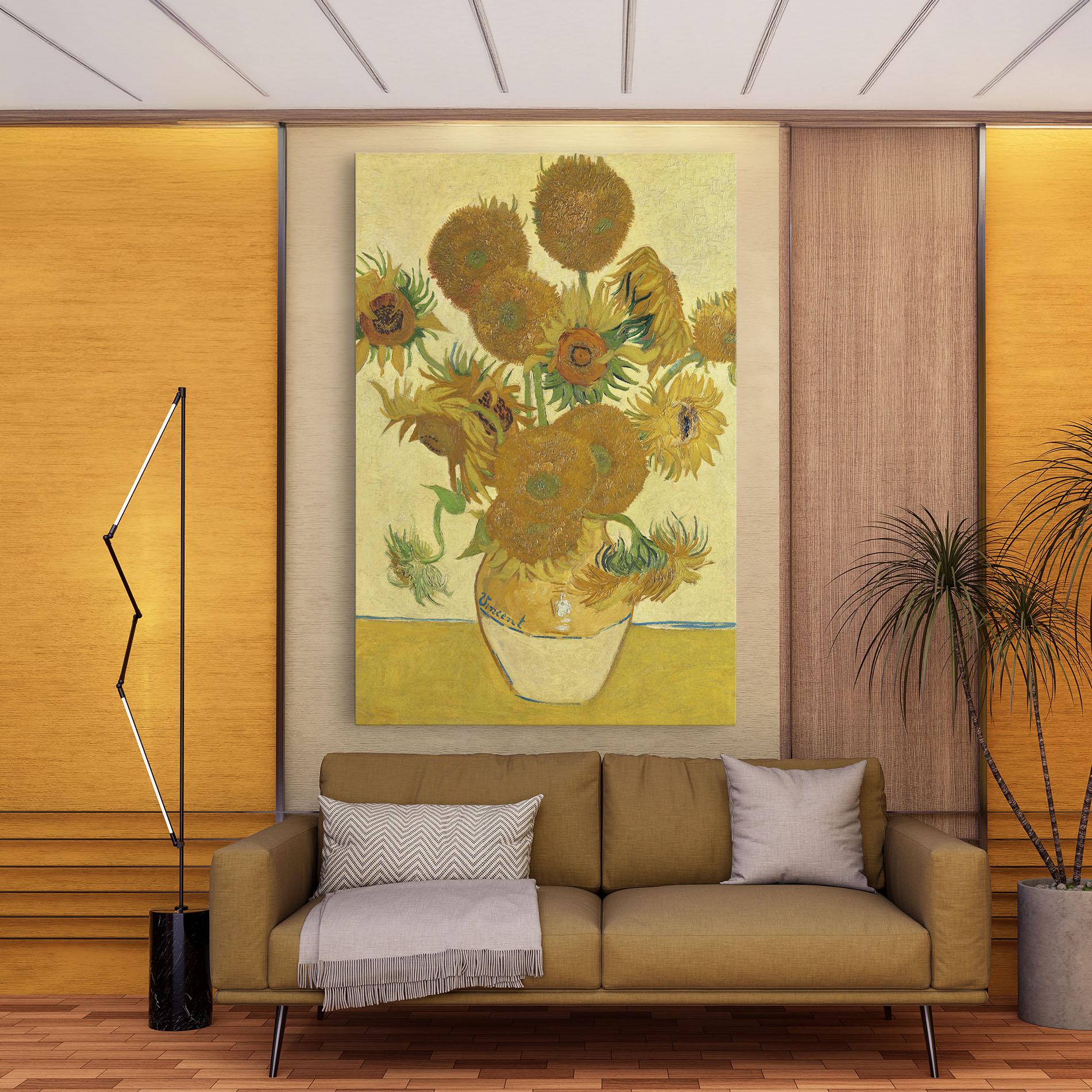 Leinwandbild Sunflowers Vase Art mockup 9