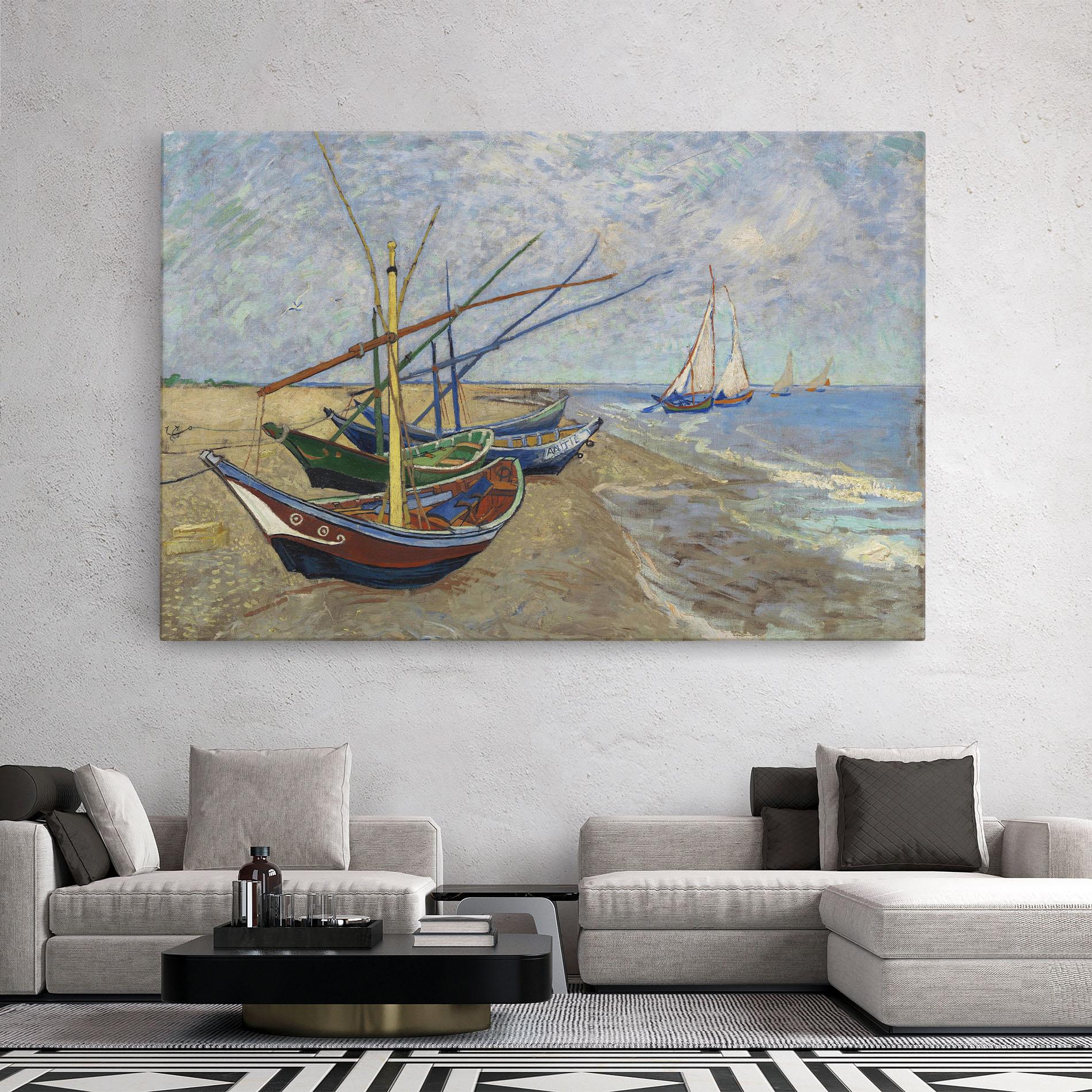Leinwandbild Boats Beach mockup 2