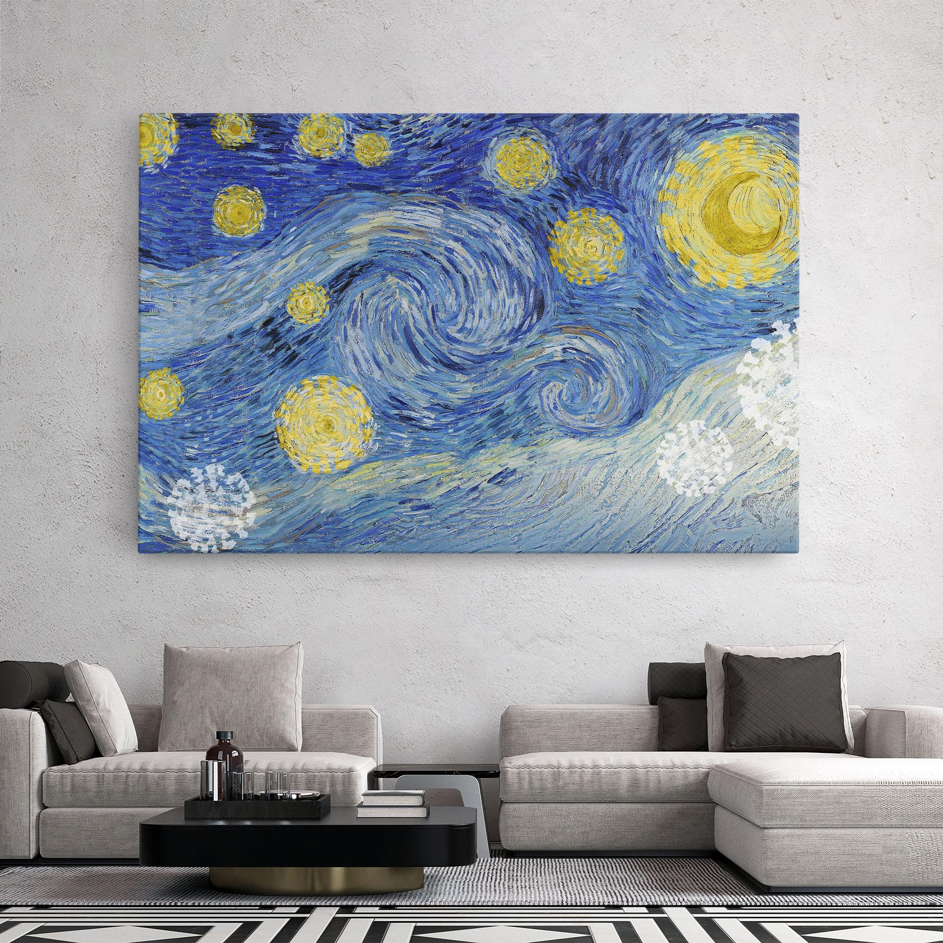 Leinwandbild Van Gogh Starry Night mockup 2