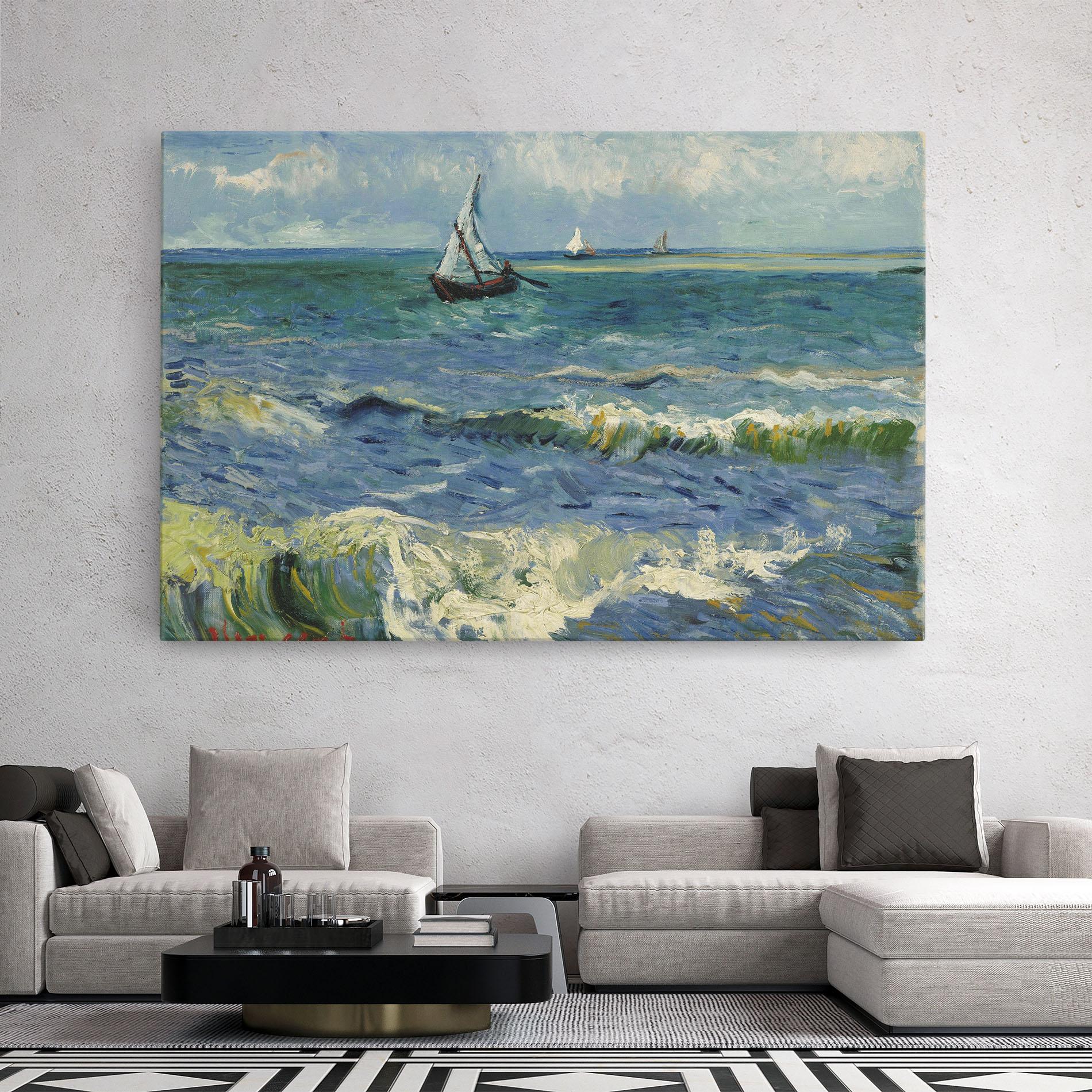 Leinwandbild Zeegezicht Saintes Maries mockup 2