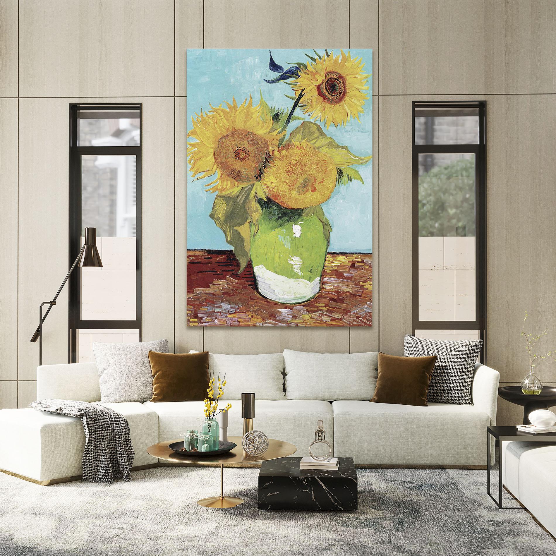 Leinwandbild Three Sunflowers mockup 2
