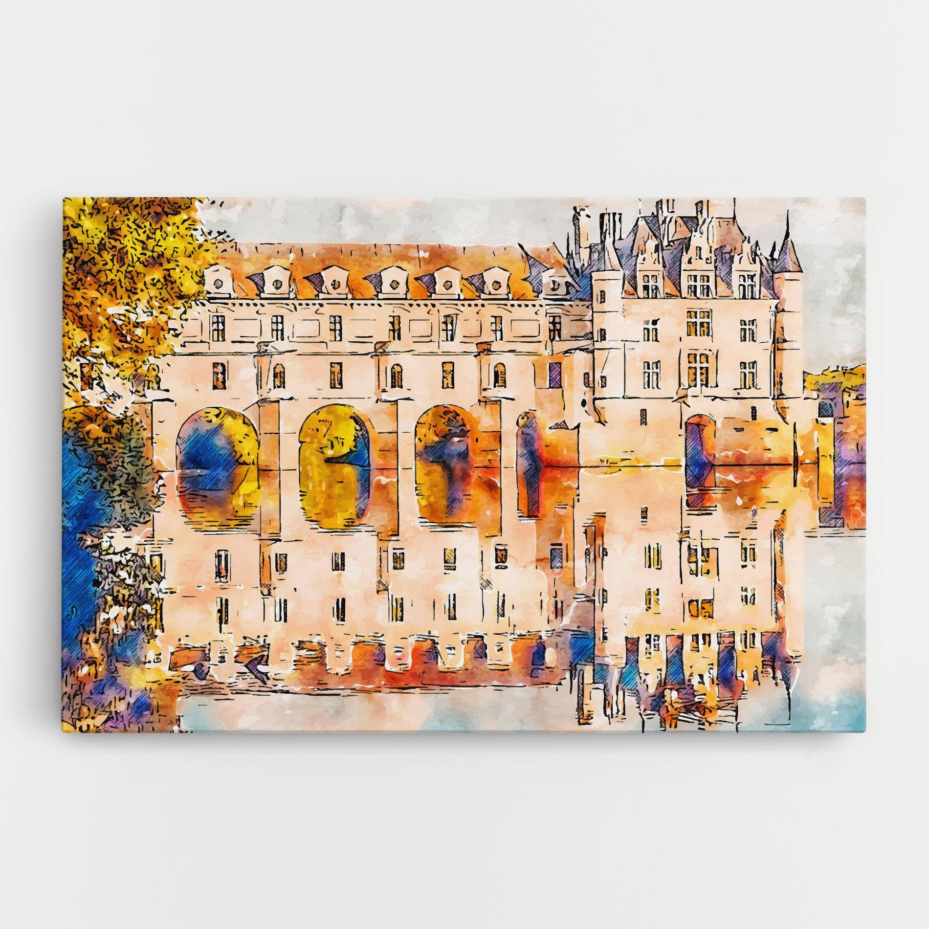 Leinwandbild Blue Orange Castle mockup 0