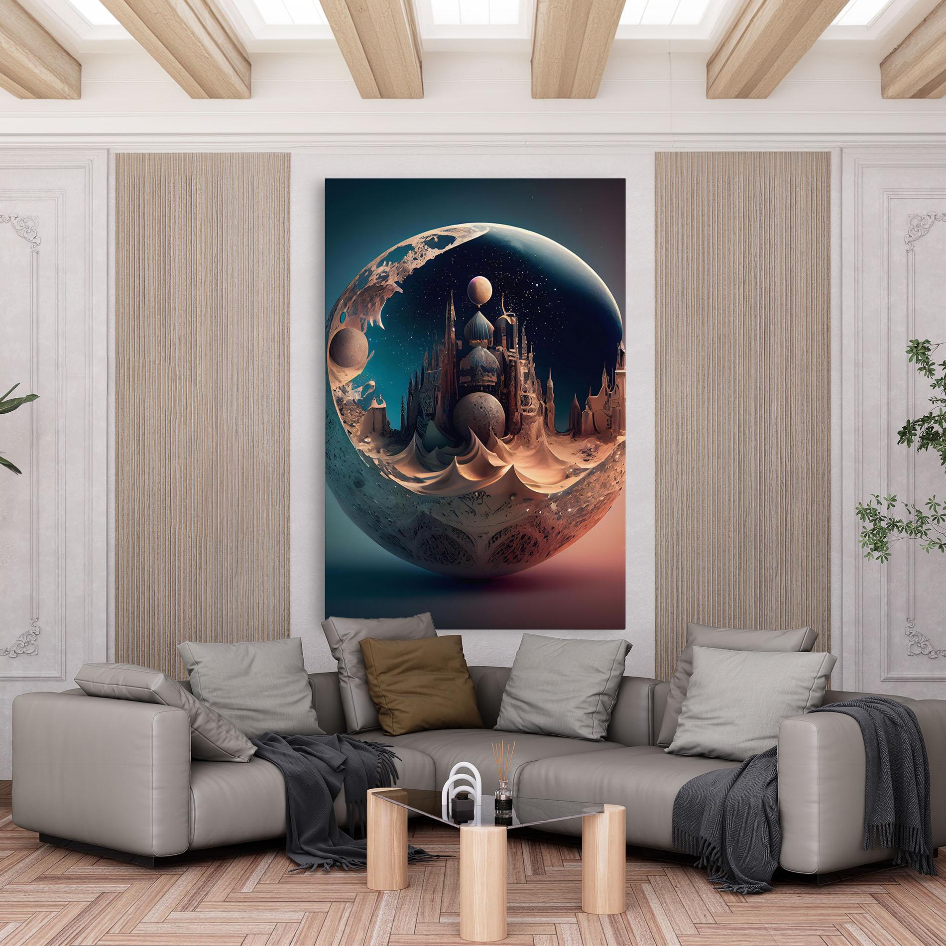 Leinwandbild Fantasy Planet Castle mockup 6