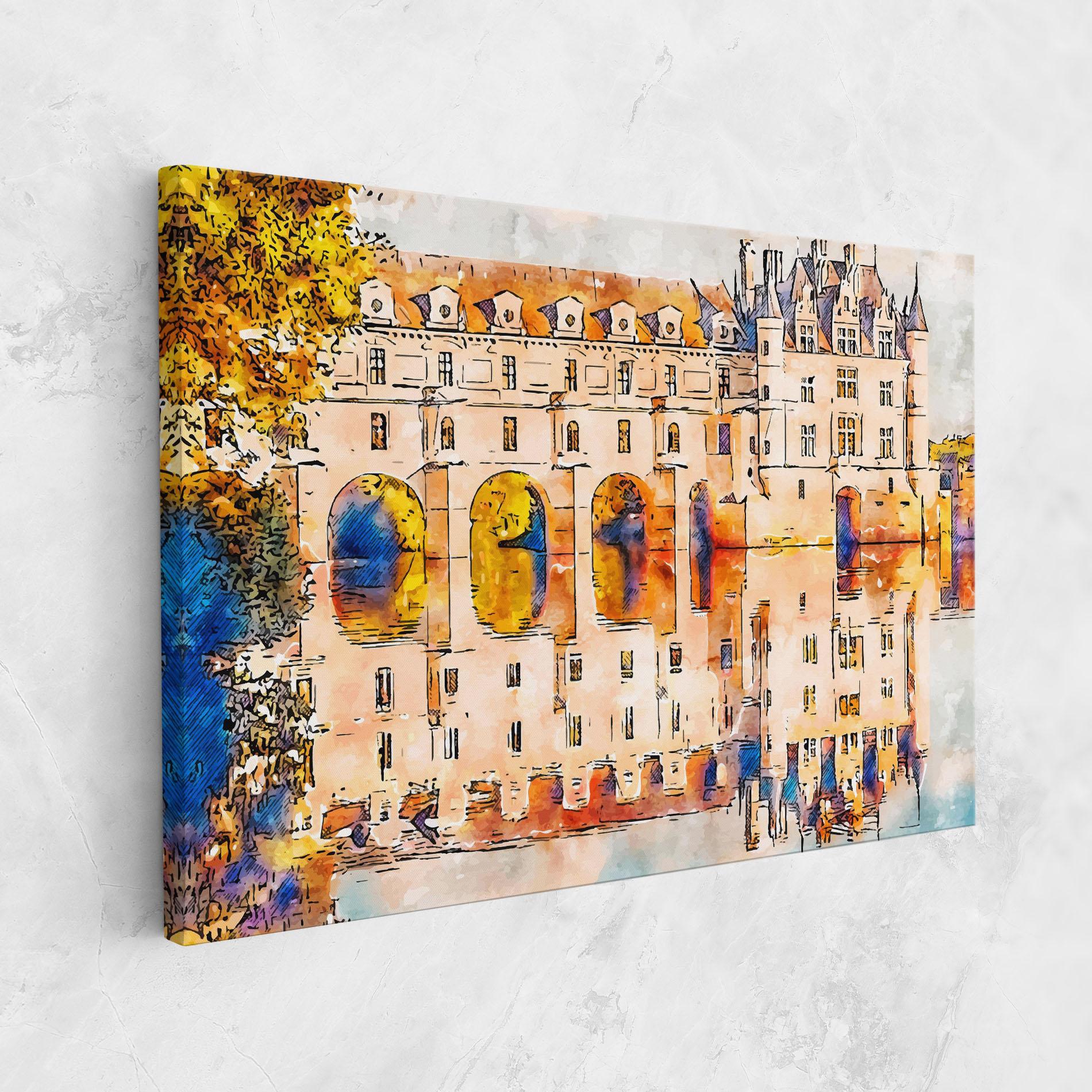 Leinwandbild Blue Orange Castle mockup 1