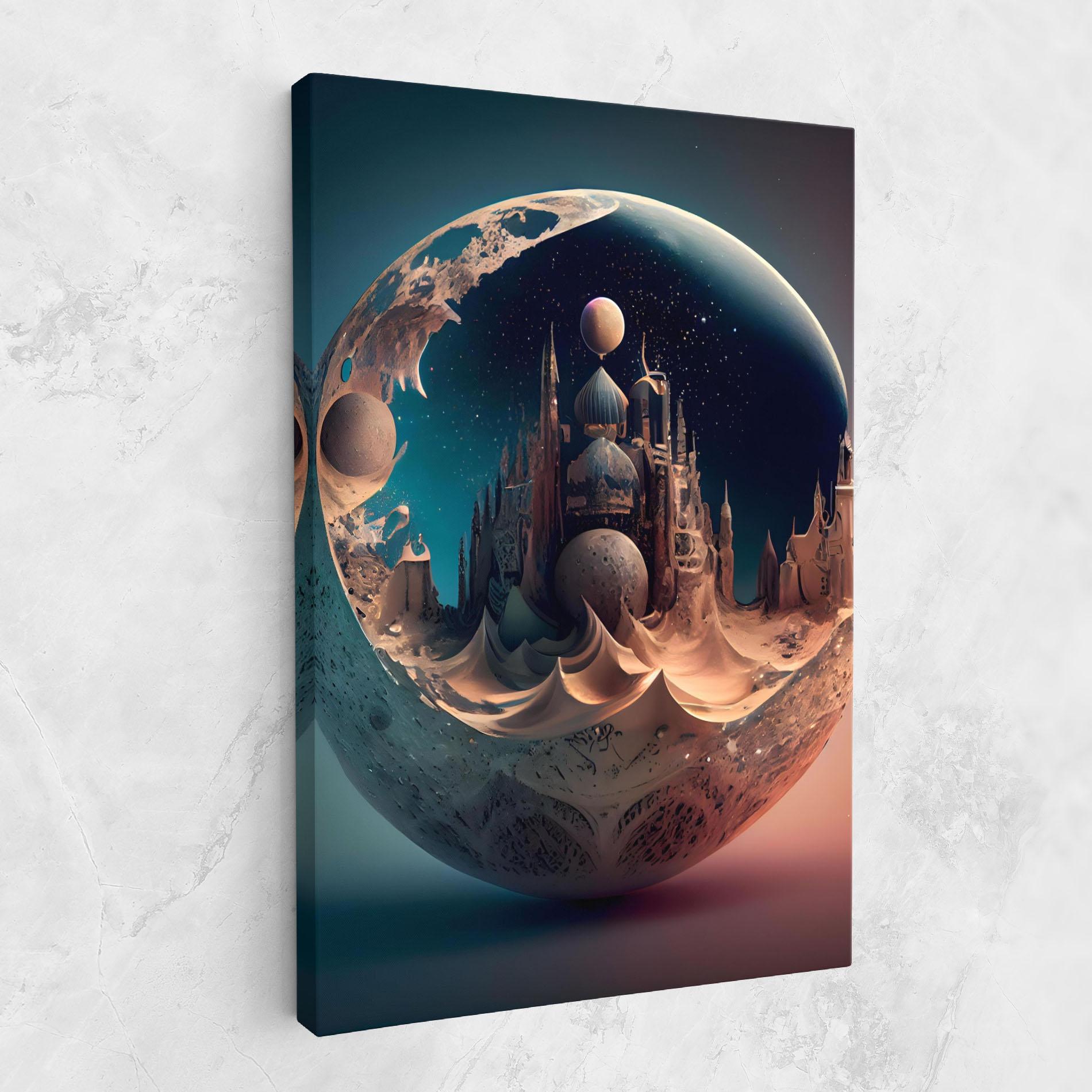 Leinwandbild Fantasy Planet Castle mockup 1