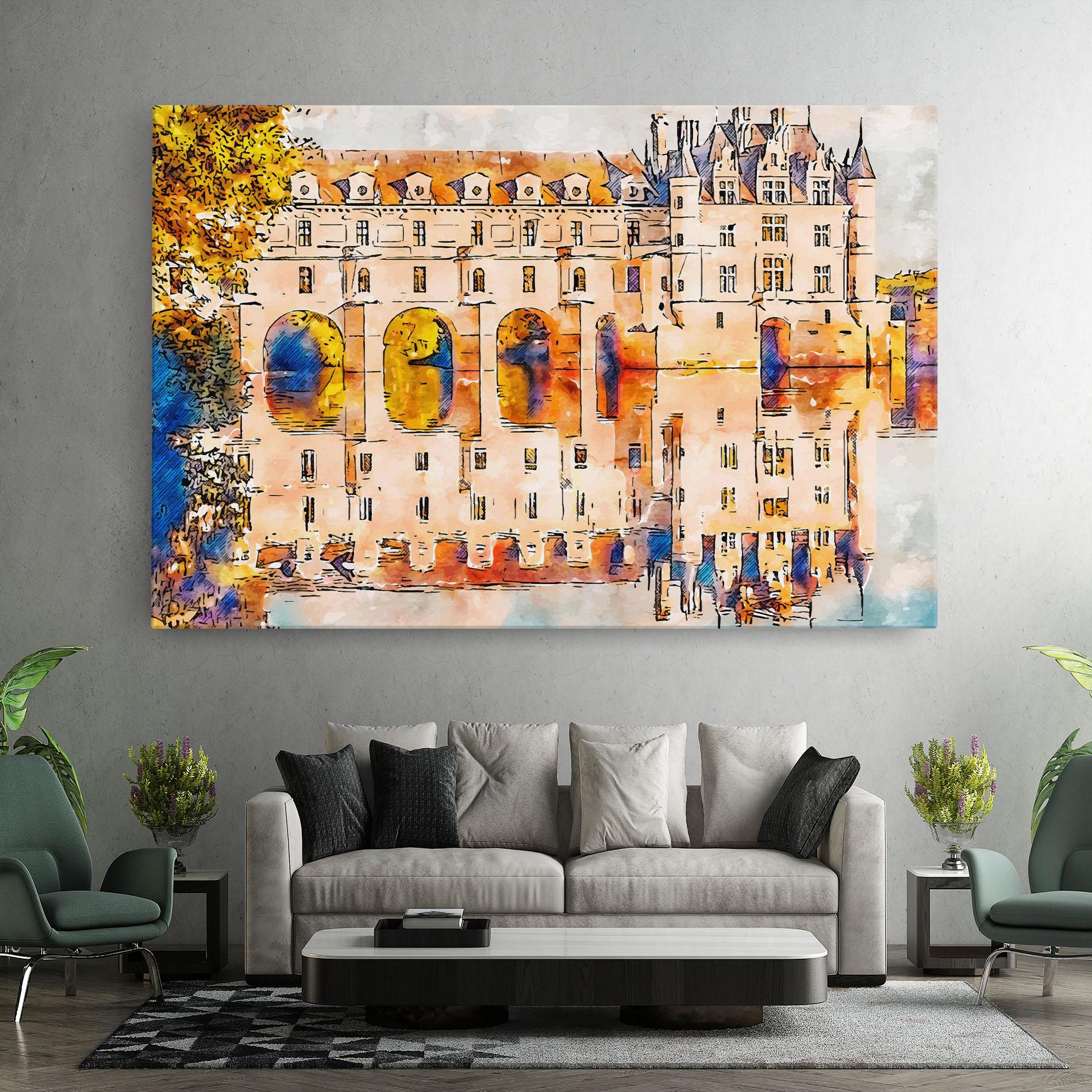 Leinwandbild Blue Orange Castle mockup 7