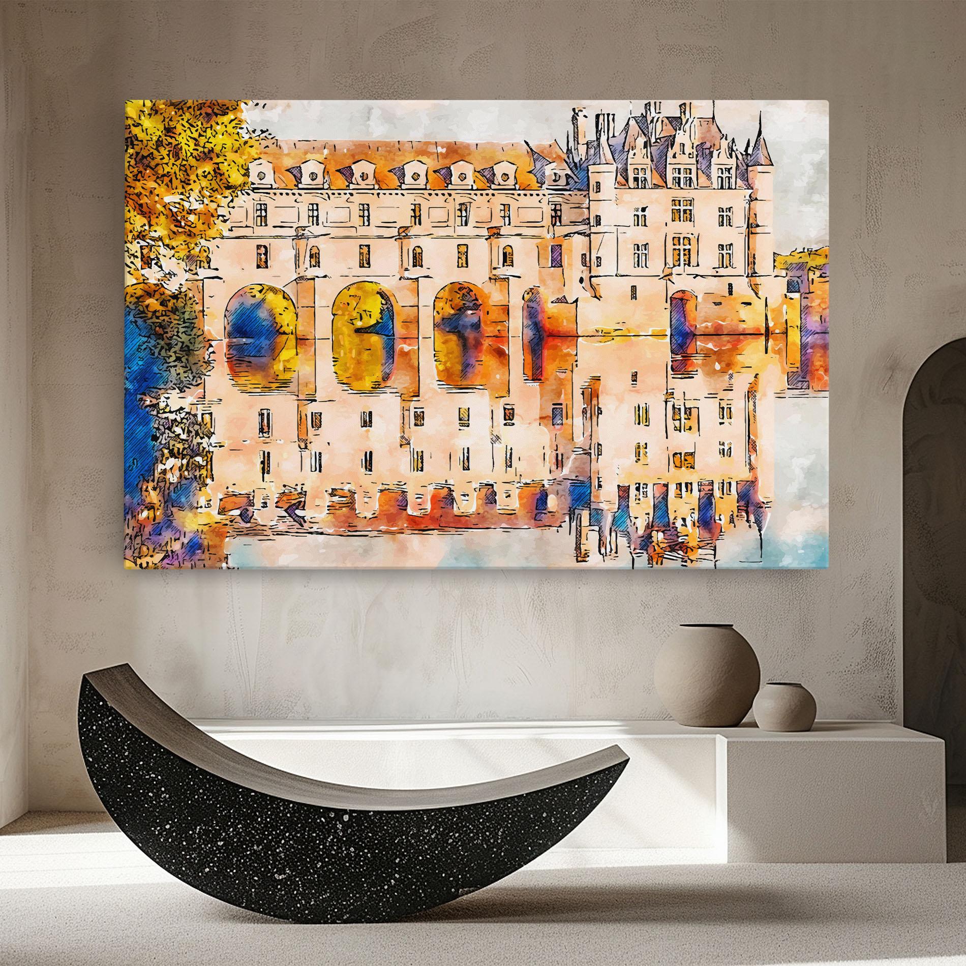 Leinwandbild Blue Orange Castle mockup 8