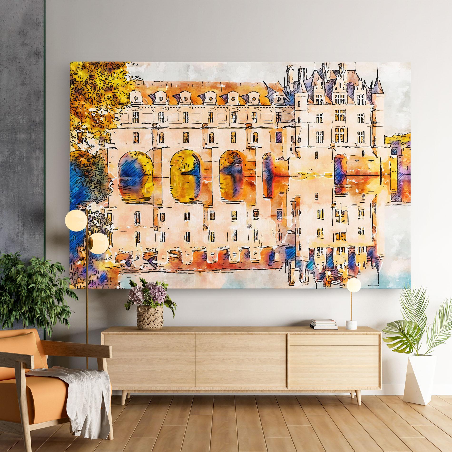 Leinwandbild Blue Orange Castle mockup 9