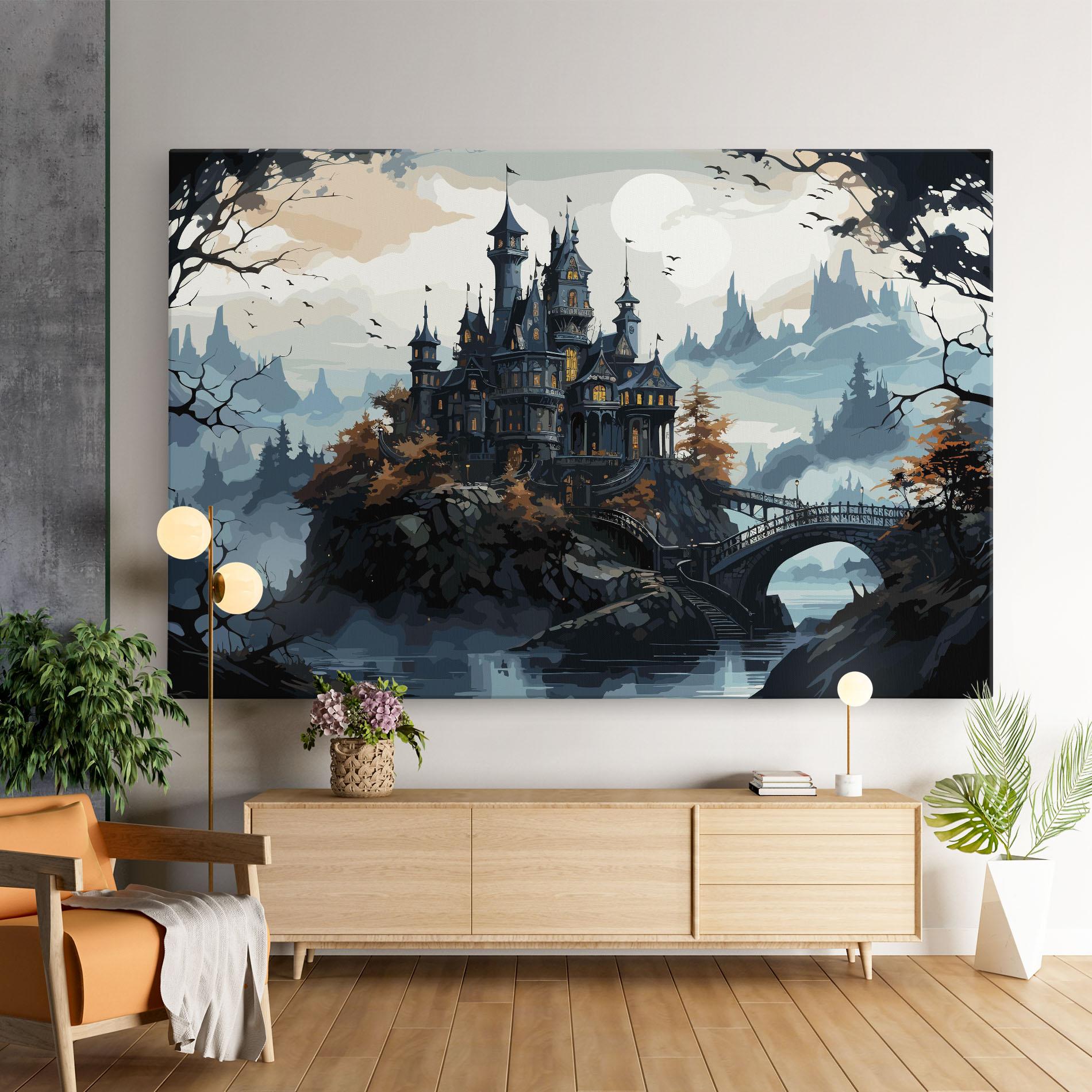 Leinwandbild Grey Big Castle mockup 9