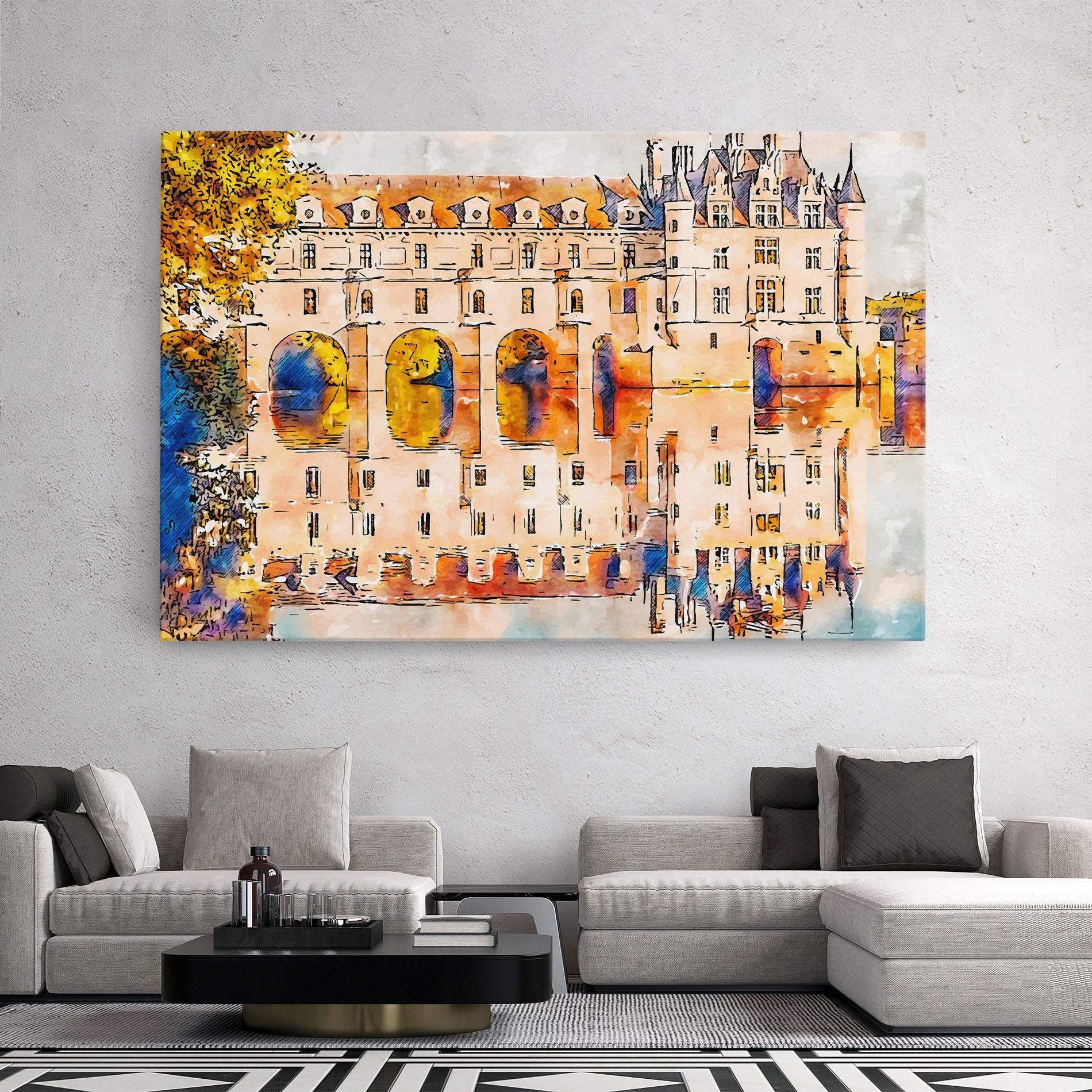 Leinwandbild Blue Orange Castle mockup 2