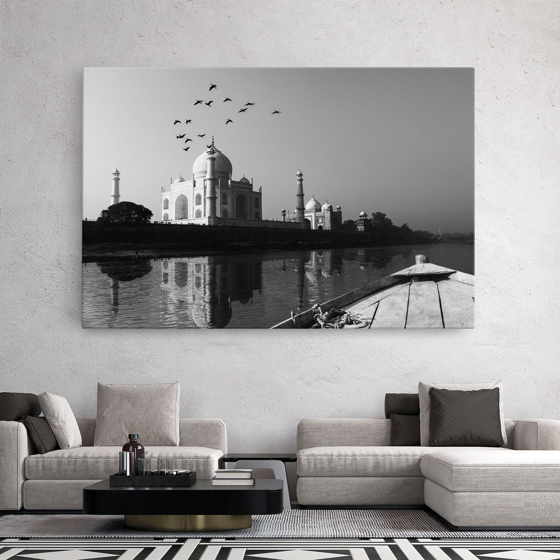 Leinwandbild Taj Mahal Reflected mockup 2