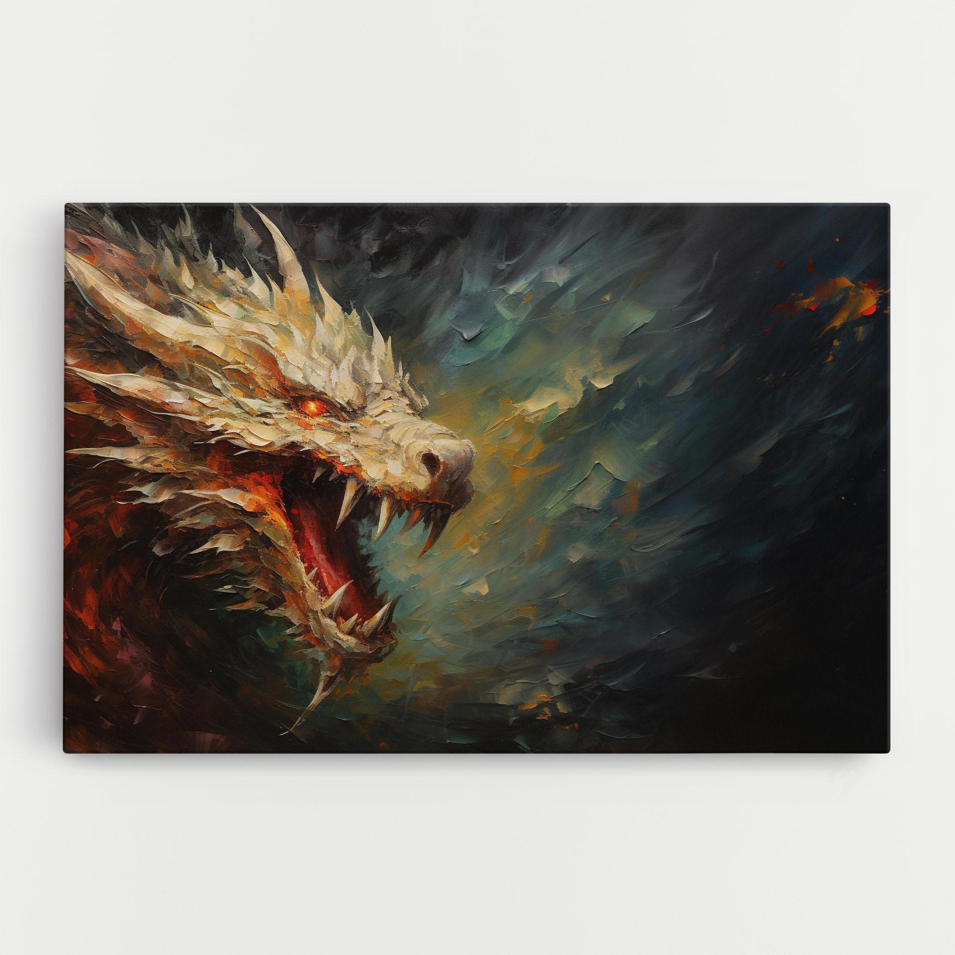 Leinwandbild Angry Dragon Painting mockup 0