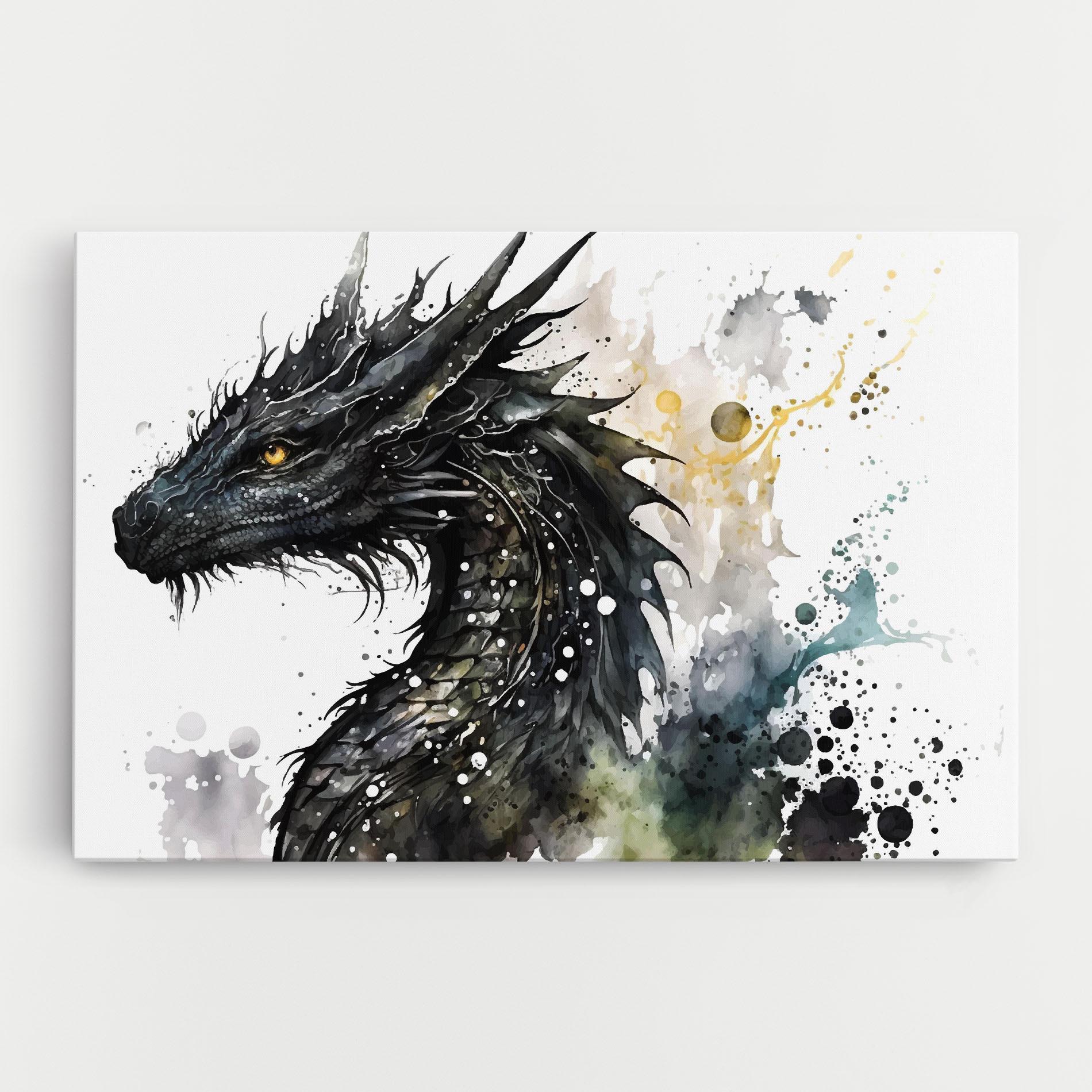 Leinwandbild Black Dragon Art mockup 0
