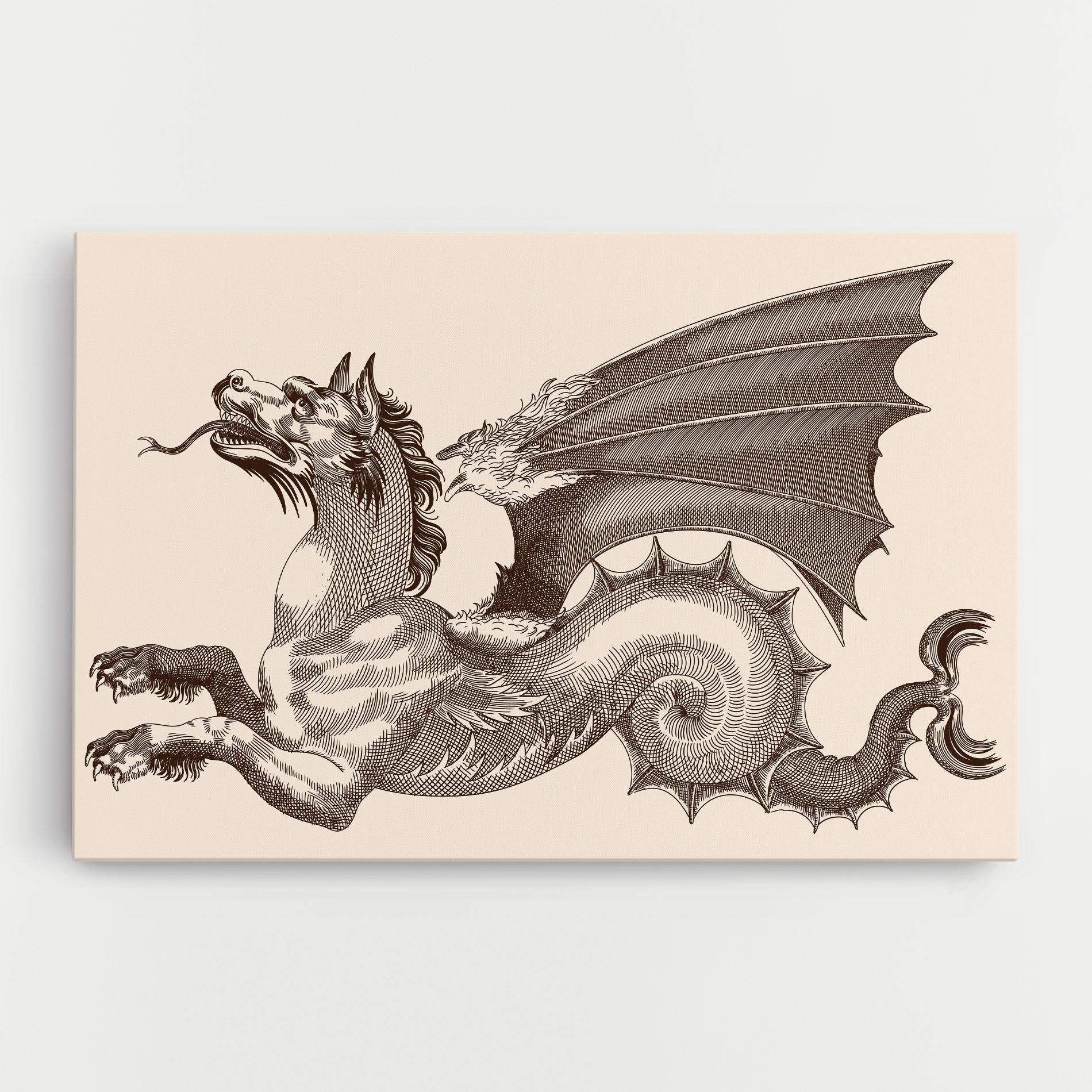 Leinwandbild Brown Dragon mockup 0